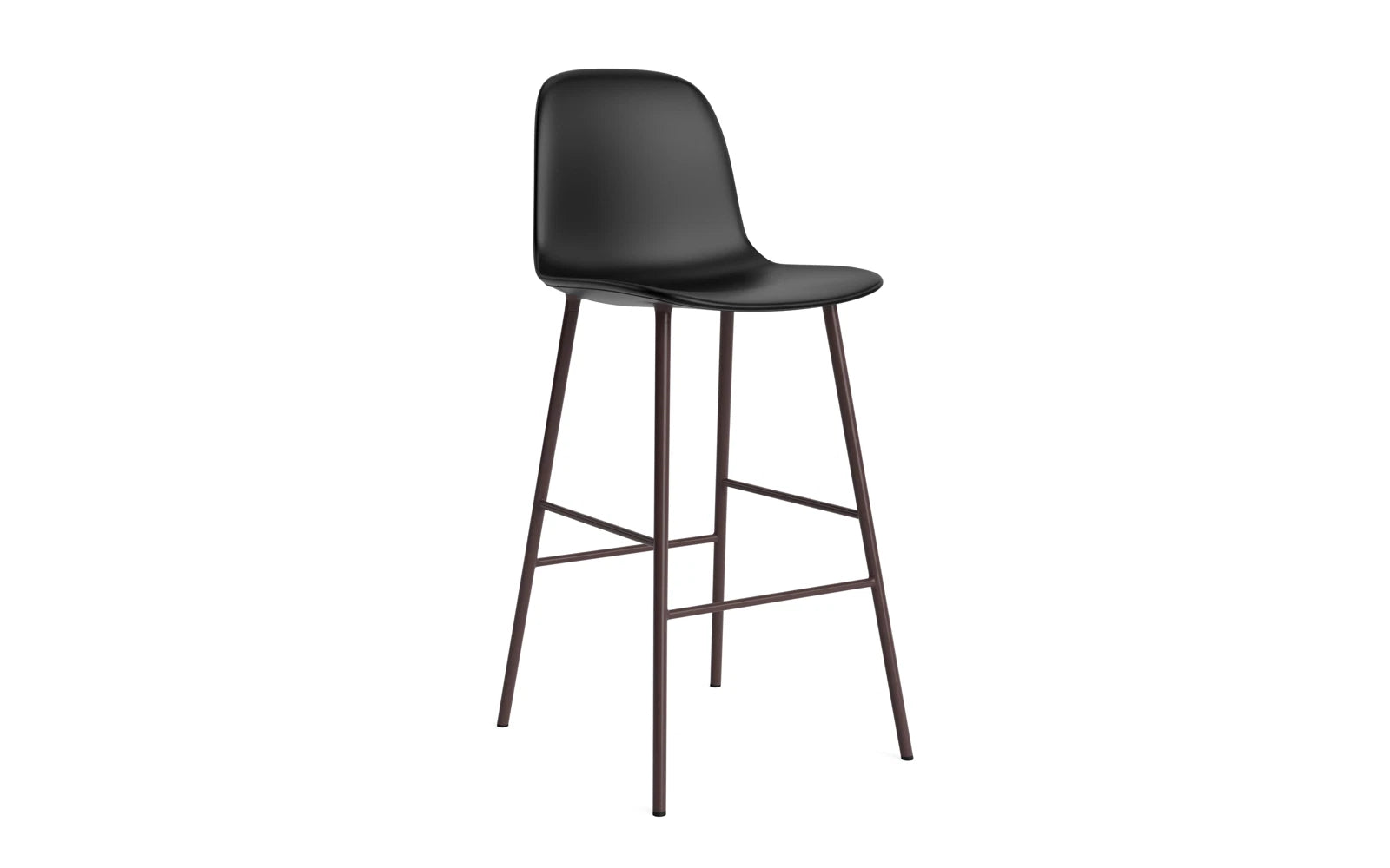 Form Barstuhl 75 cm gepolstert Braun stahl/Ultra leder in Ultra 41599 präsentiert im Onlineshop von KAQTU Design AG. Barstuhl ist von Normann Copenhagen