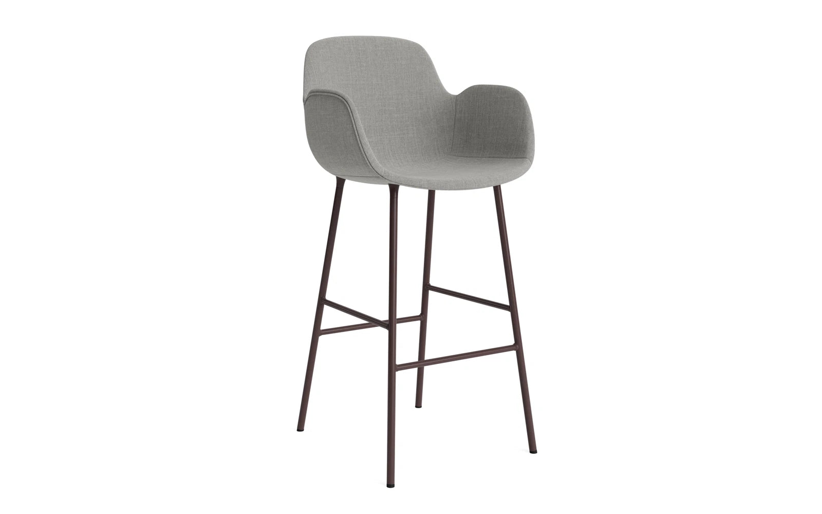 Form Barstuhl mit Armlehne 75 cm gepolstert Braun Stahl/Remix in Remix 133 präsentiert im Onlineshop von KAQTU Design AG. Barstuhl ist von Normann Copenhagen