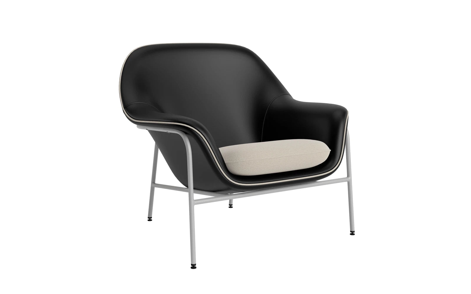 Drape Lounge-Sessel niedrig Grau stahl Ultra in Ultra 41599 präsentiert im Onlineshop von KAQTU Design AG. Sessel ist von Normann Copenhagen