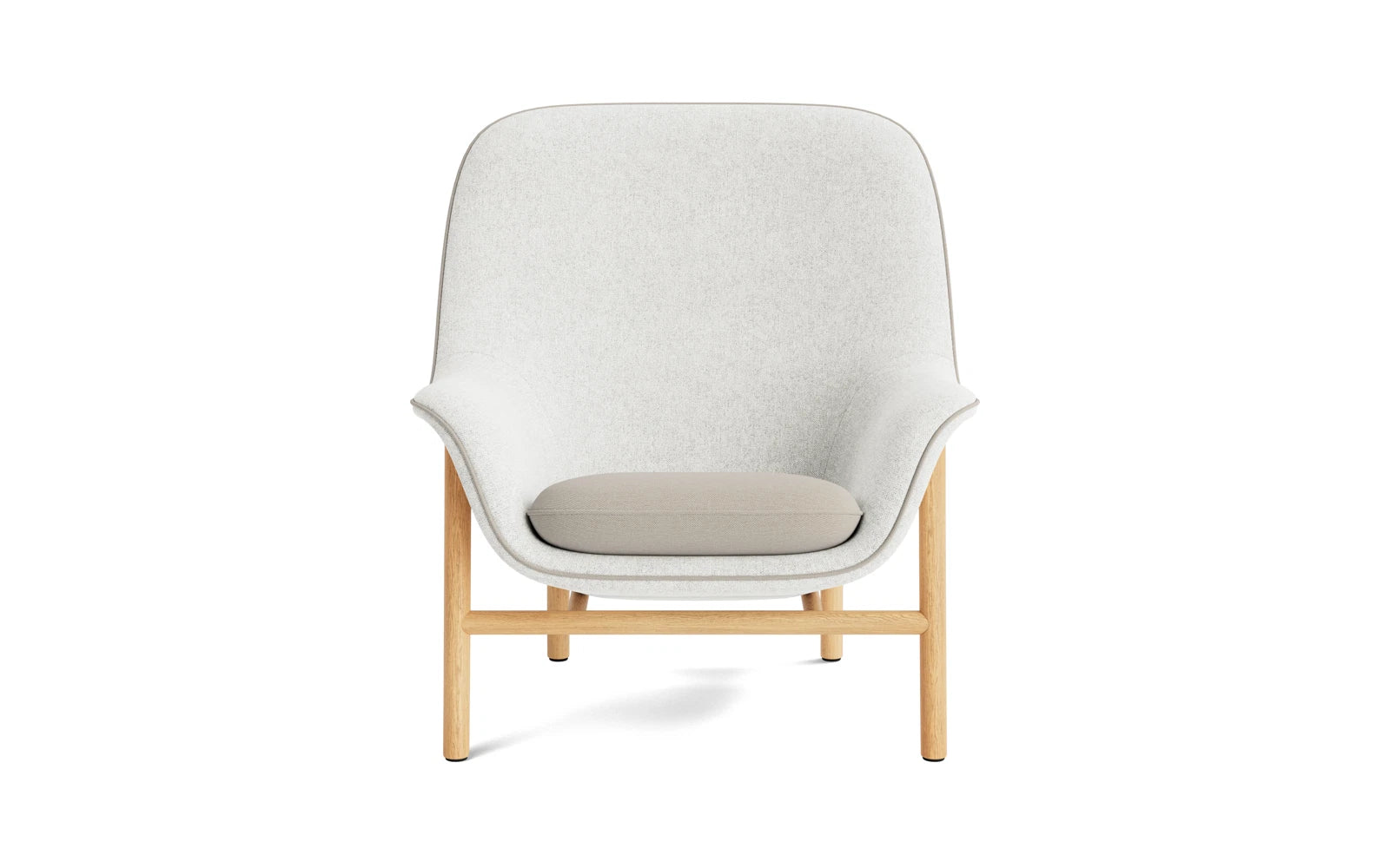Erleben Sie den Drape Lounge-Sessel hoch Eiche Hallingdal von Normann Copenhagen – ein stilvolles Designstück, das Komfort und Nachhaltigkeit vereint.