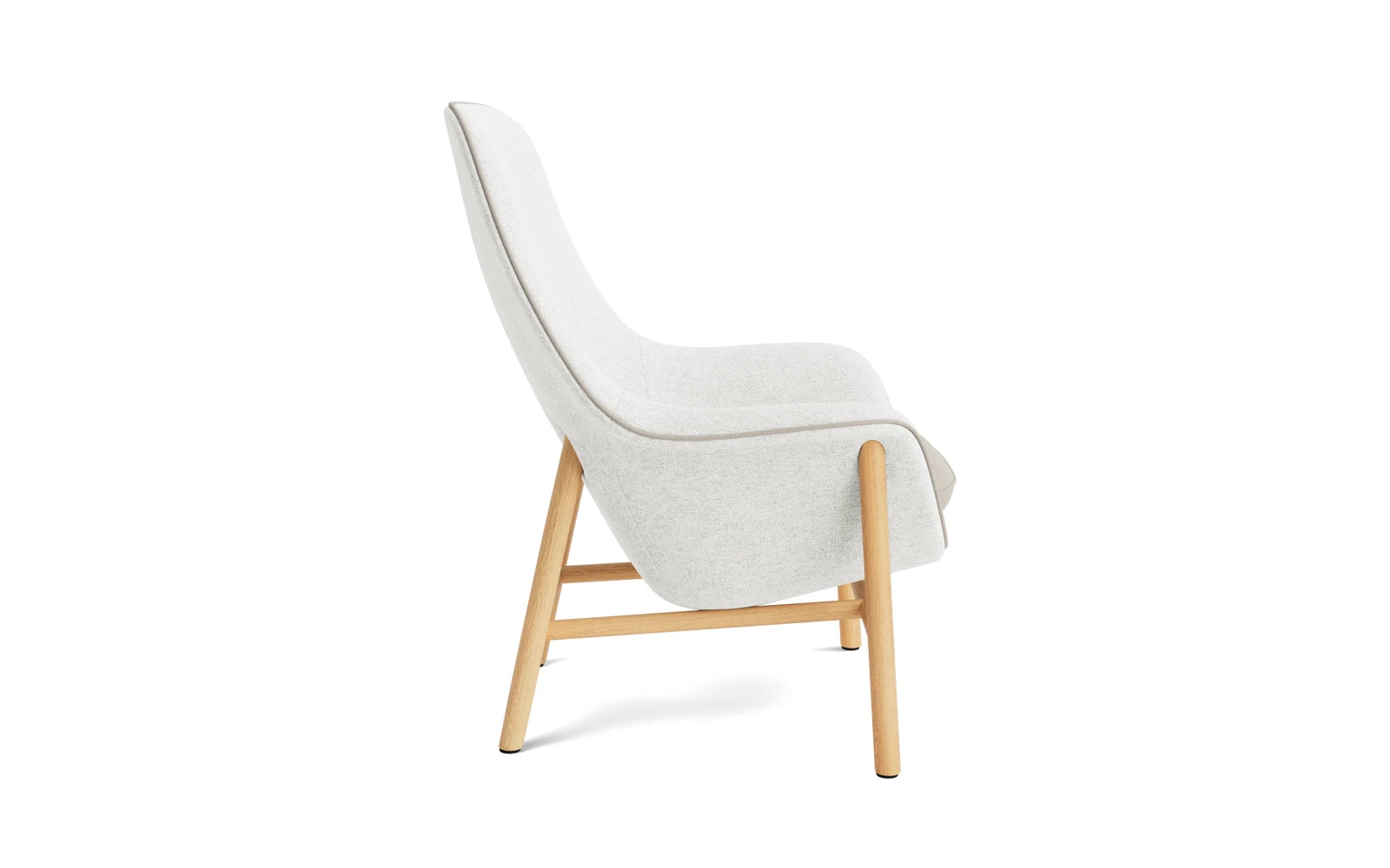 Genießen Sie den Drape Lounge-Sessel hoch Eiche Hallingdal von Normann Copenhagen – ein elegantes Möbelstück, das modernes Design und höchsten Komfort bietet.