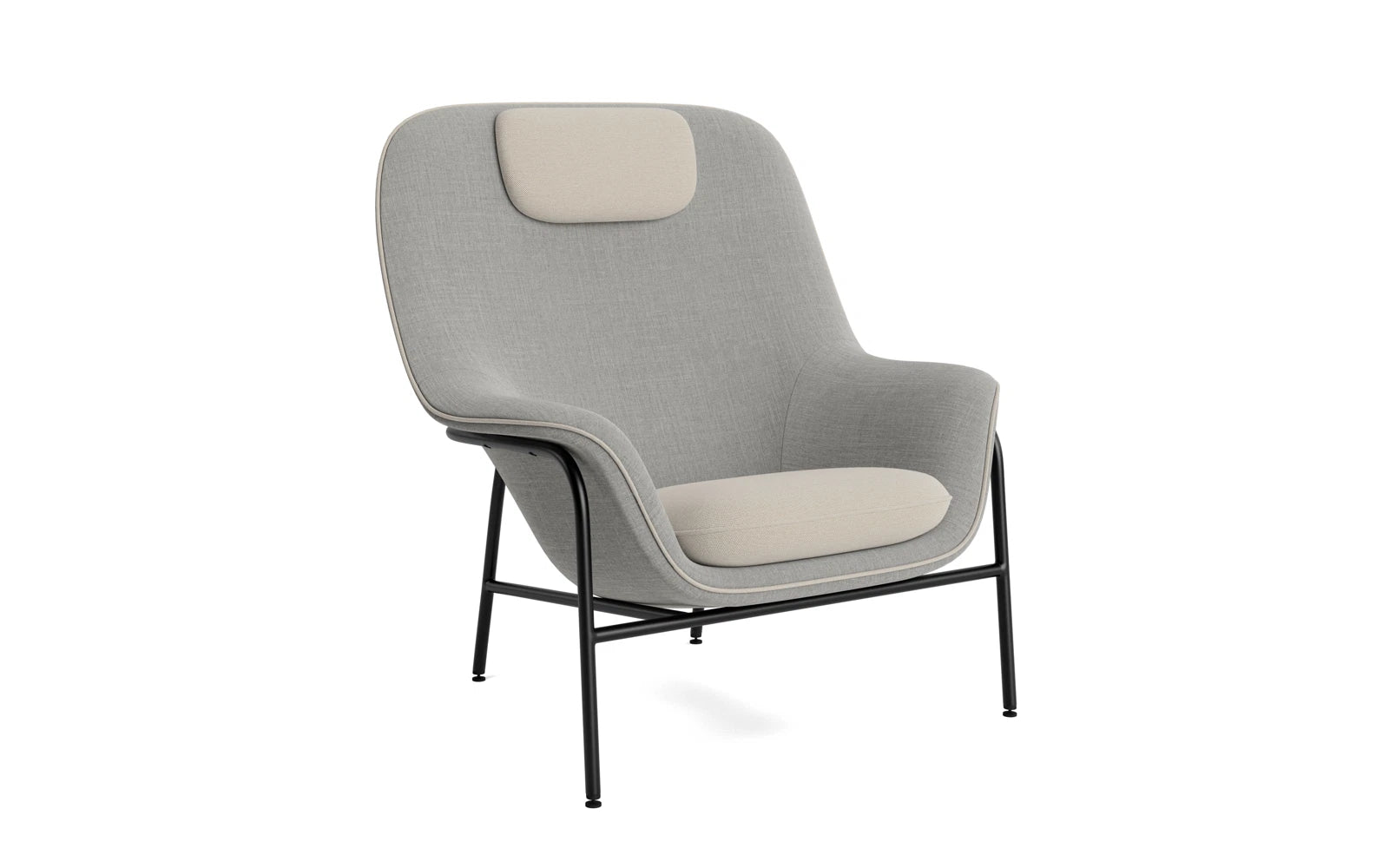 Drape Lounge-Sessel Hoch mitt Kopfstütze schwarzes stahl Remix in Remix 133 präsentiert im Onlineshop von KAQTU Design AG. Sessel ist von Normann Copenhagen