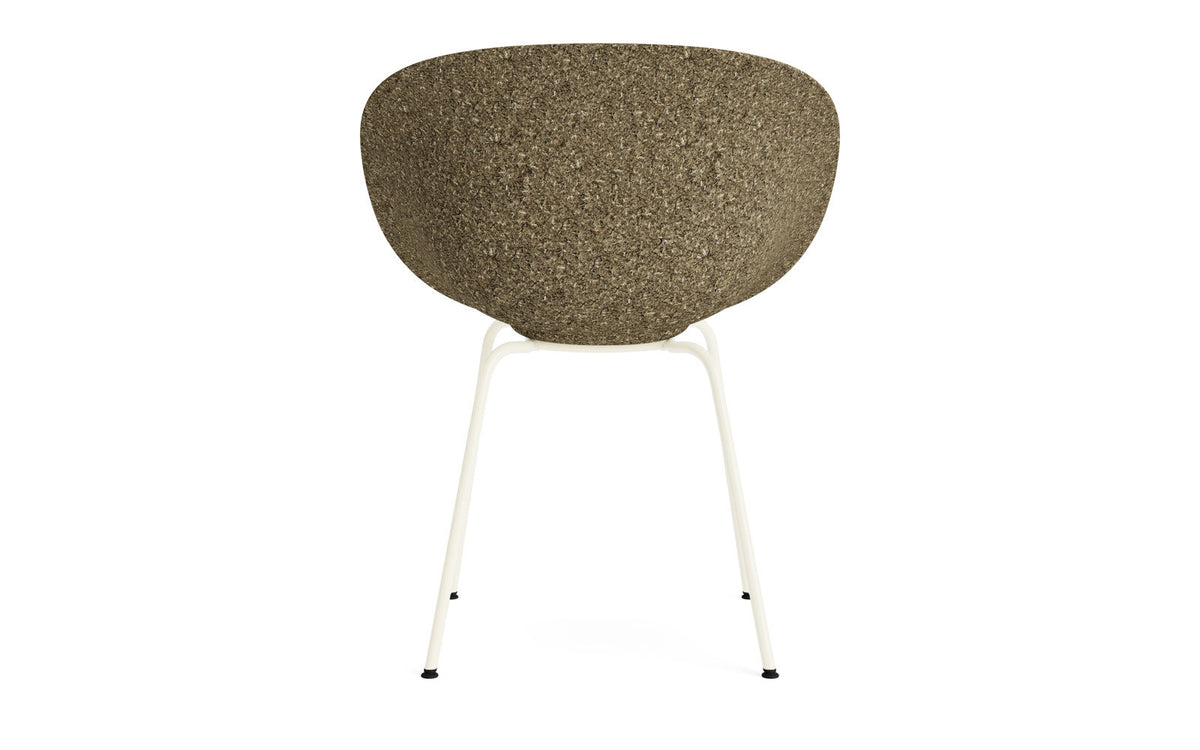 Mat Lehnstuhl polster Seegras Creme stahl in Remix 133 präsentiert im Onlineshop von KAQTU Design AG. Stuhl mit Armlehne ist von Normann Copenhagen