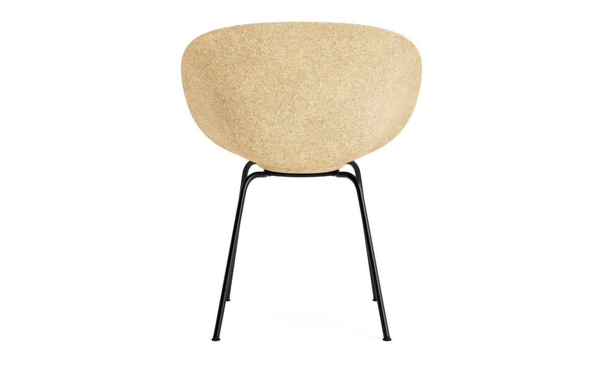 Mat Lehnstuhl polster Hanffasern Schwartz stahl in Remix 133 präsentiert im Onlineshop von KAQTU Design AG. Stuhl mit Armlehne ist von Normann Copenhagen