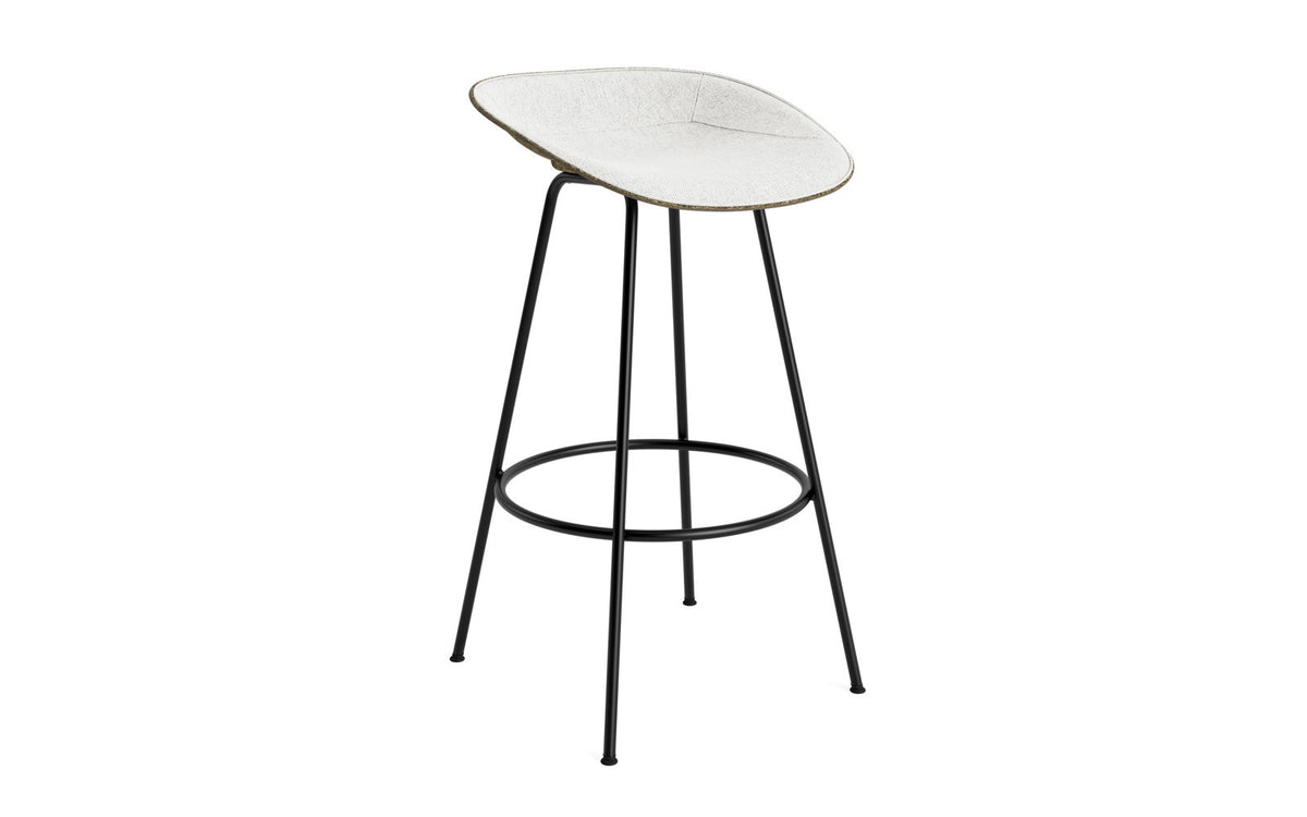 Mat Barstuhl 75 cm Frontpolster Seegras schwartz Stahl in Hallingdal 110 präsentiert im Onlineshop von KAQTU Design AG. Barstuhl ist von Normann Copenhagen