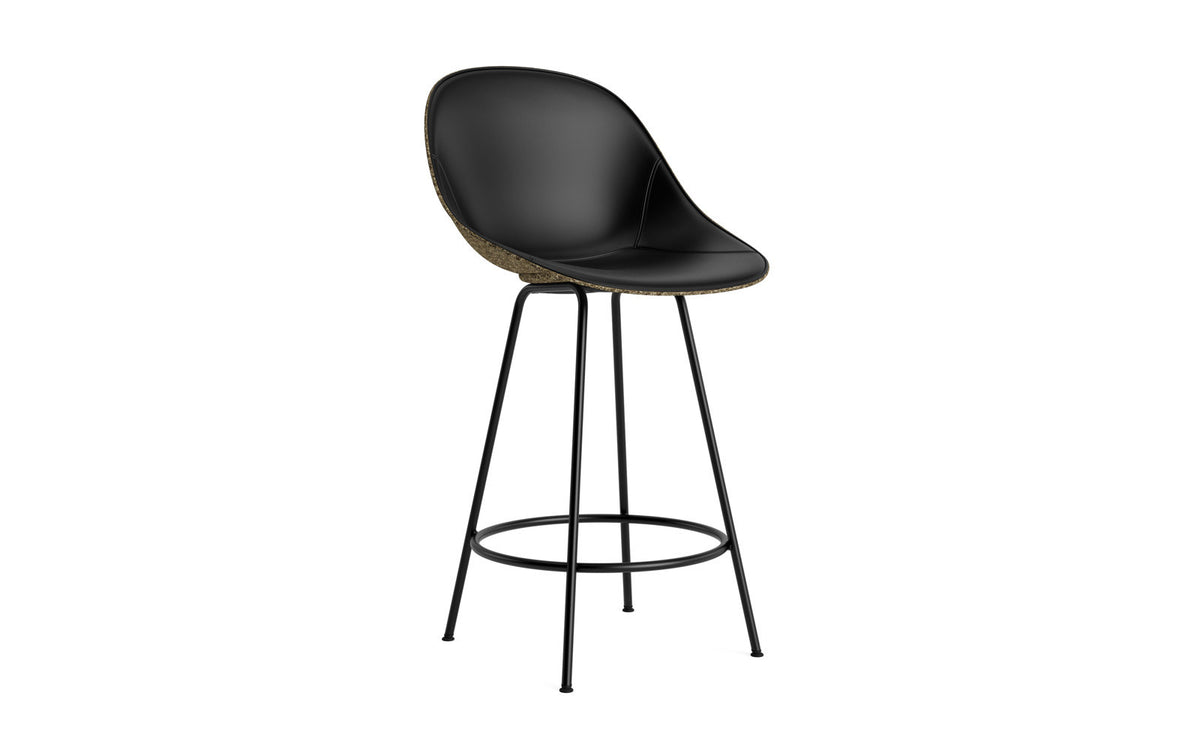 Mat Barstuhl 65 cm Frontpolster Seegras schwartz Stahl in Ultra 41599 präsentiert im Onlineshop von KAQTU Design AG. Barstuhl ist von Normann Copenhagen