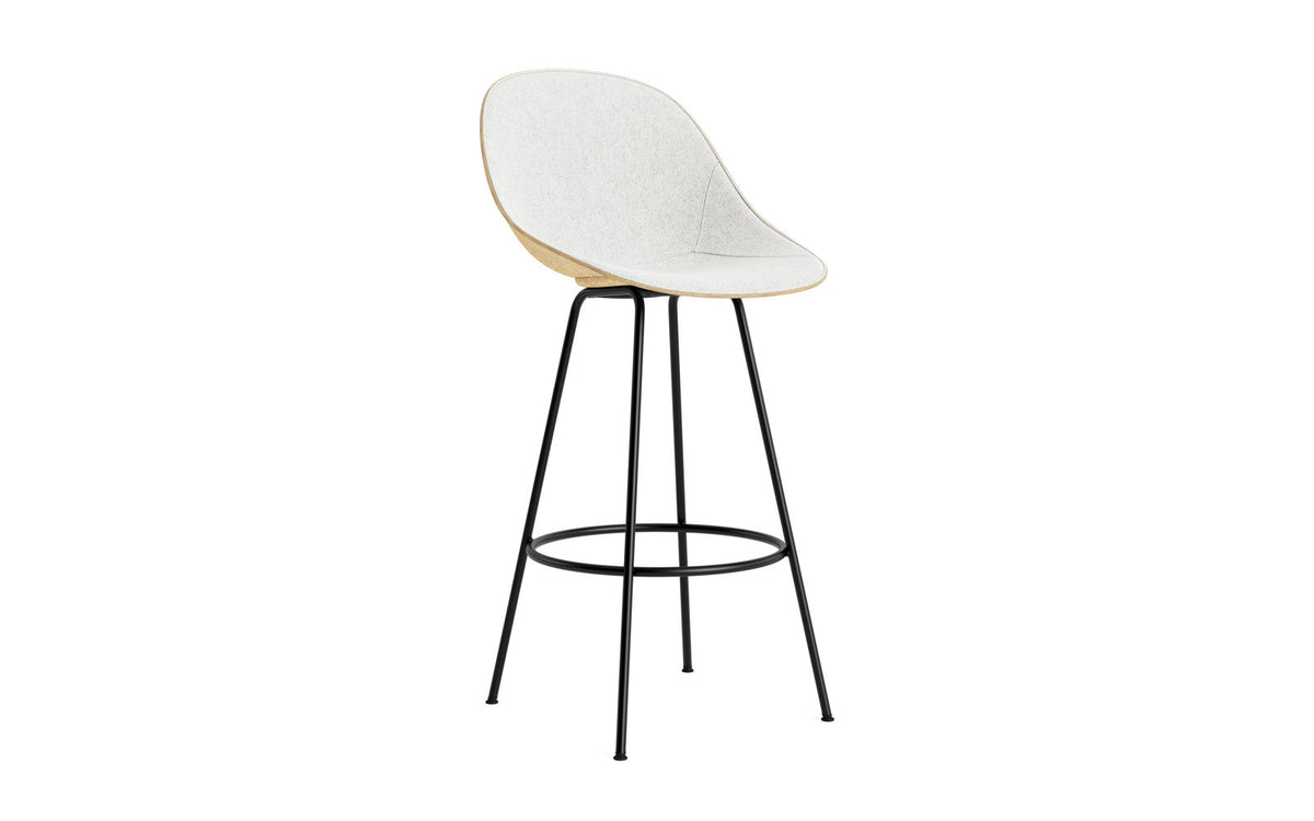 Mat Barstuhl 75 cm Frontpolster Hanffasern schwarzes Stahl in Hallingdal 110 präsentiert im Onlineshop von KAQTU Design AG. Barstuhl ist von Normann Copenhagen
