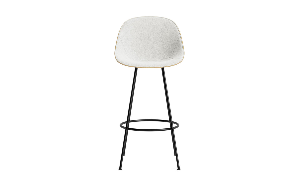 Mat Barstuhl 75 cm Frontpolster Hanffasern schwarzes Stahl in Hallingdal 110 präsentiert im Onlineshop von KAQTU Design AG. Barstuhl ist von Normann Copenhagen