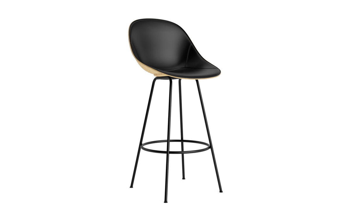Mat Barstuhl 75 cm Frontpolster Hanffasern schwarzes Stahl in Ultra 41599 präsentiert im Onlineshop von KAQTU Design AG. Barstuhl ist von Normann Copenhagen