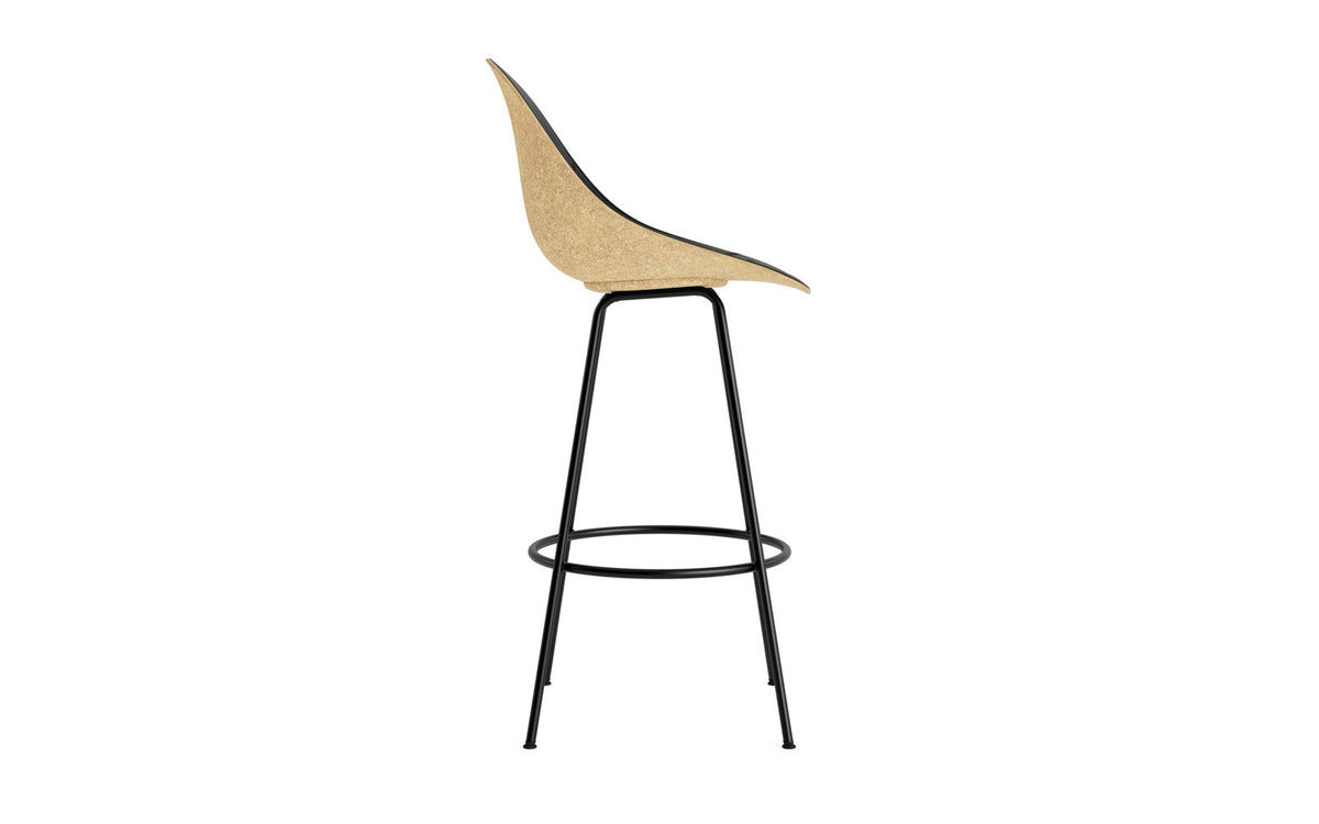 Mat Barstuhl 75 cm Frontpolster Hanffasern schwarzes Stahl in Ultra 41599 präsentiert im Onlineshop von KAQTU Design AG. Barstuhl ist von Normann Copenhagen