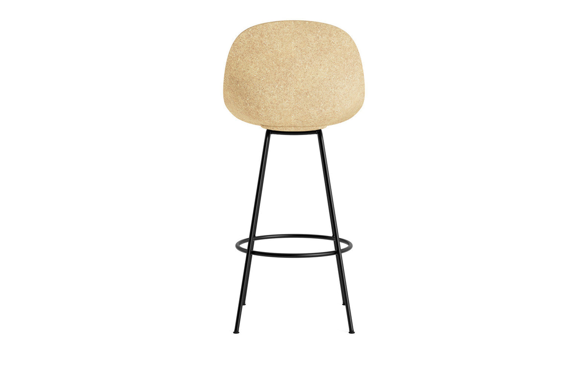 Mat Barstuhl 75 cm Frontpolster Hanffasern schwarzes Stahl in Ultra 41599 präsentiert im Onlineshop von KAQTU Design AG. Barstuhl ist von Normann Copenhagen