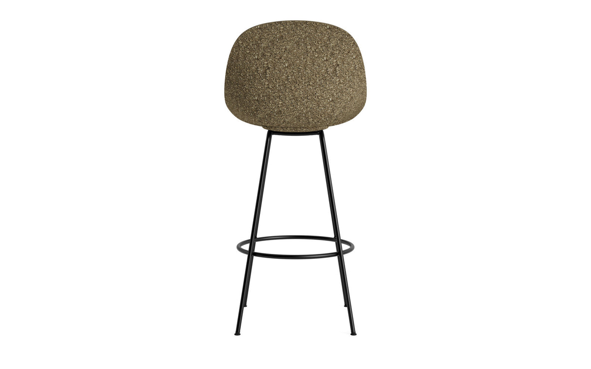 Mat Barstuhl 75 cm Frontpolster Seegras schwartz Stahl in Hallingdal 110 präsentiert im Onlineshop von KAQTU Design AG. Barstuhl ist von Normann Copenhagen