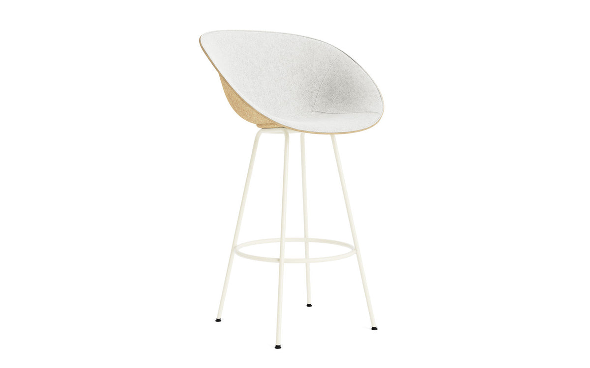 Mat Barstuhl mit Armlehne 75 cm Frontpolster Hanffasern creme Stahl in Hallingdal 110 präsentiert im Onlineshop von KAQTU Design AG. Barstuhl ist von Normann Copenhagen
