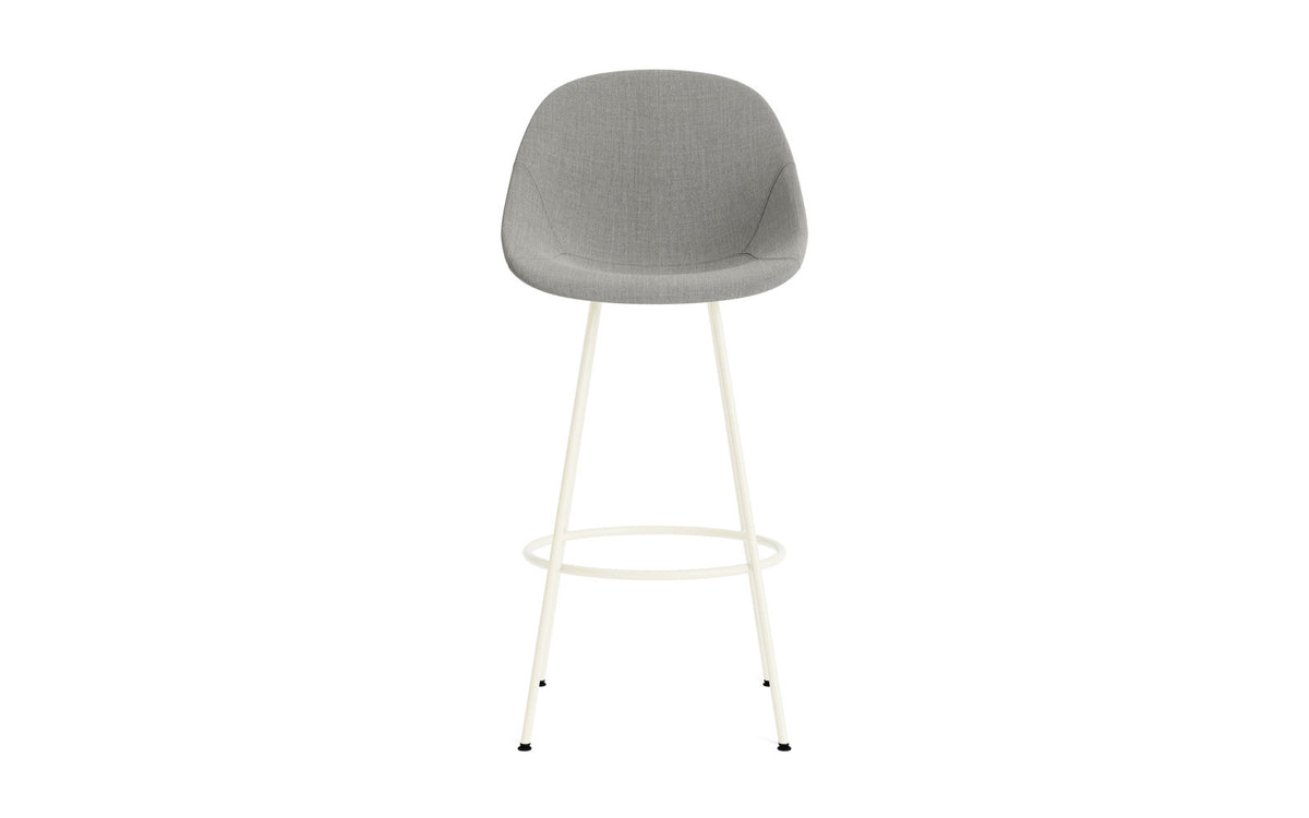 Mat Barstuhl 75 cm vollpolster creme Stahl in Remix 133 präsentiert im Onlineshop von KAQTU Design AG. Barstuhl ist von Normann Copenhagen