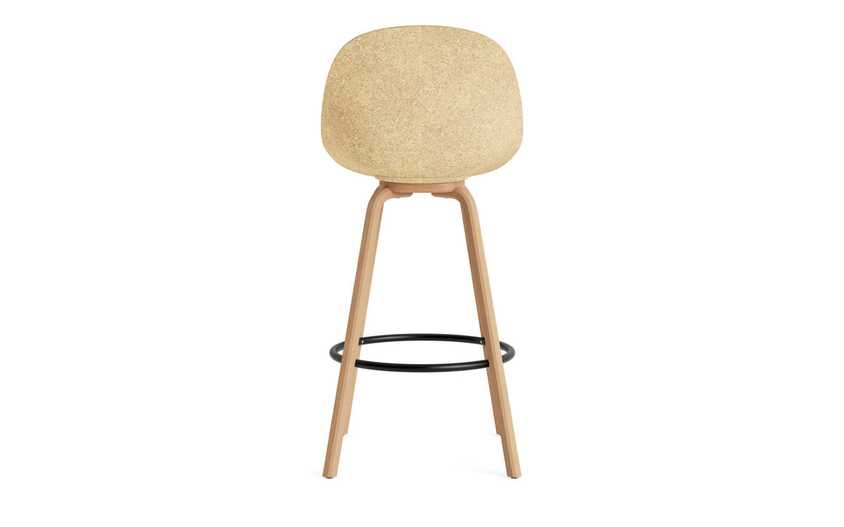 Mat Barstuhl 75 cm Frontpolster Hanffasern Buchenholz/schwarz in Remix 133 präsentiert im Onlineshop von KAQTU Design AG. Barstuhl ist von Normann Copenhagen