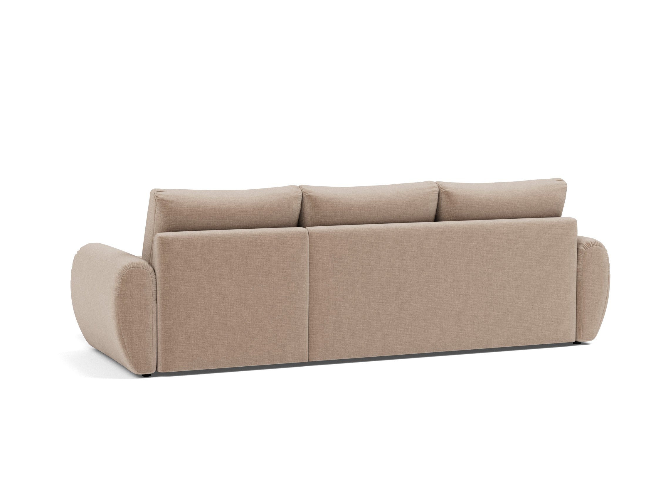 Norum Schlafsofa mit Chaiselongue und Curve-Armlehnen in 417 Esina Mocha präsentiert im Onlineshop von KAQTU Design AG. Bettsofa rechts ist von Innovation Living