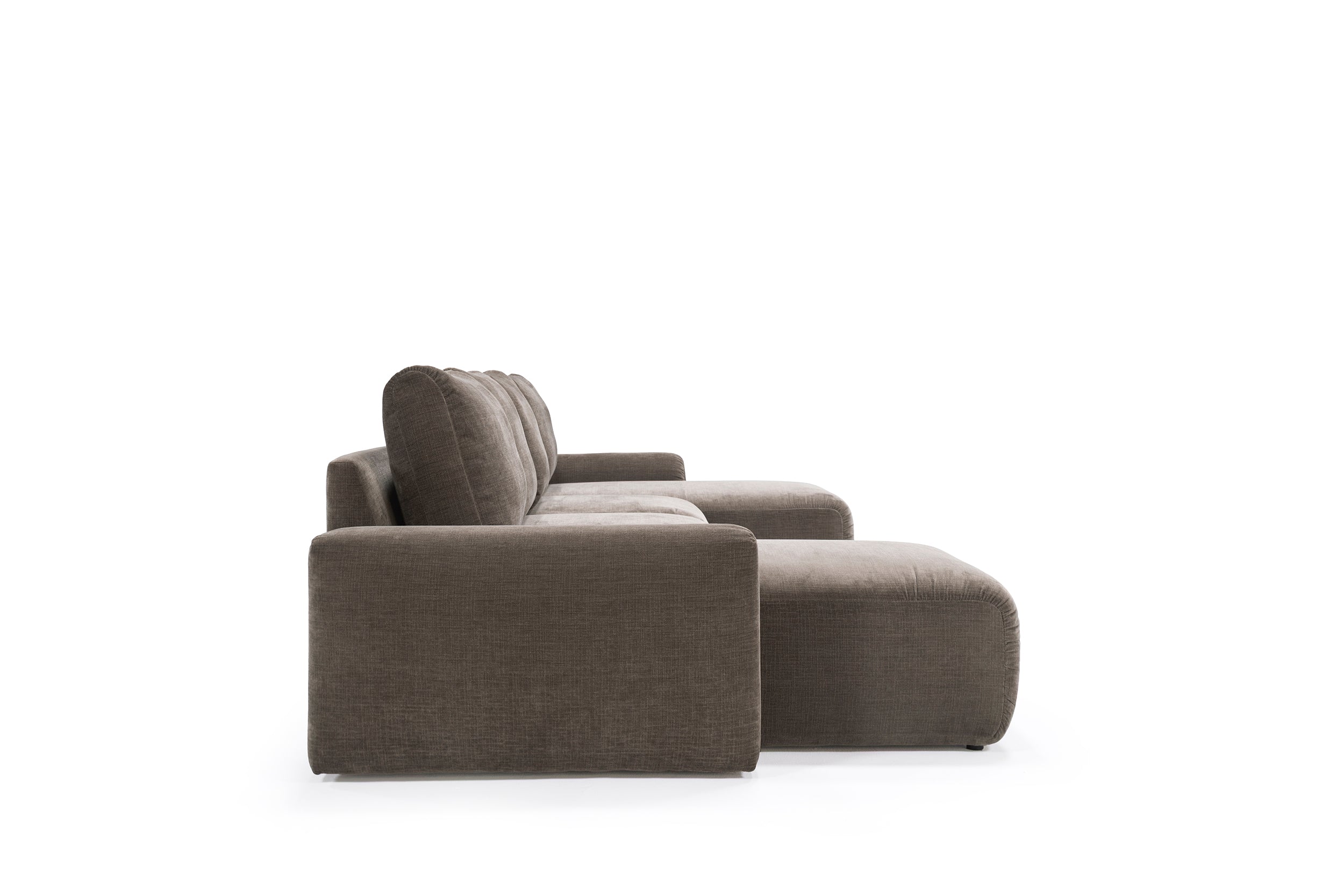 Norum Schlafsofa U-Form mit Curve-Armlehnen in 417 Esina Mocha präsentiert im Onlineshop von KAQTU Design AG. Bettsofa ist von Innovation Living