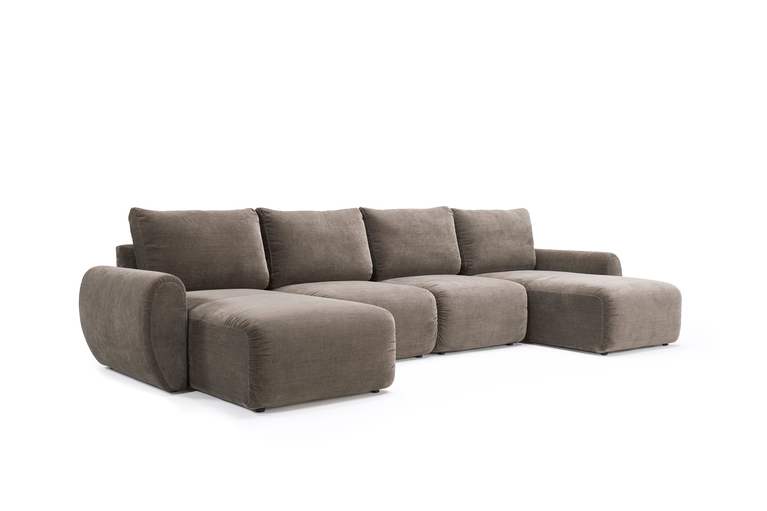 Norum Schlafsofa U-Form mit Chunky-Armlehnen in 417 Esina Mocha präsentiert im Onlineshop von KAQTU Design AG. Bettsofa ist von Innovation Living