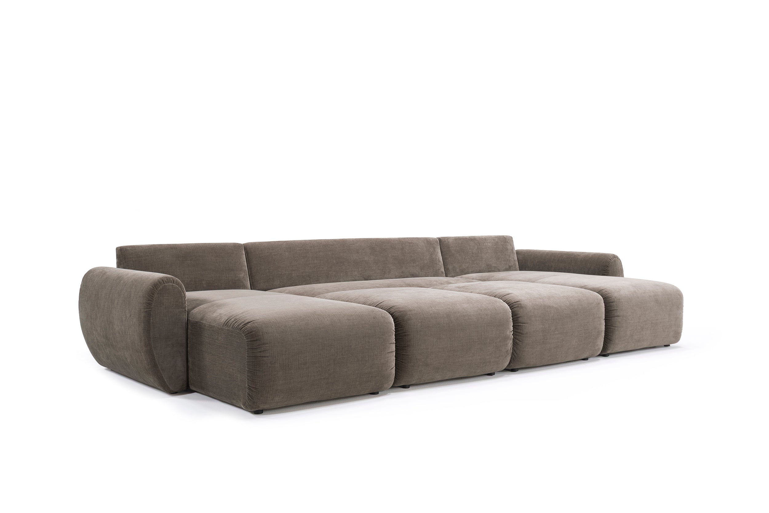 Norum Schlafsofa U-Form mit Chunky-Armlehnen in 417 Esina Mocha präsentiert im Onlineshop von KAQTU Design AG. Bettsofa ist von Innovation Living