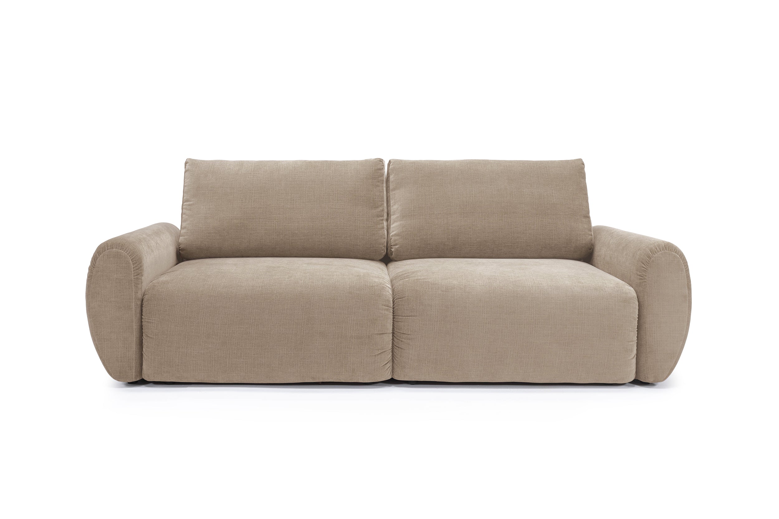 Norum Schlafsofa mit Curve-Armlehnen in 417 Esina Mocha präsentiert im Onlineshop von KAQTU Design AG. Bettsofa ist von Innovation Living