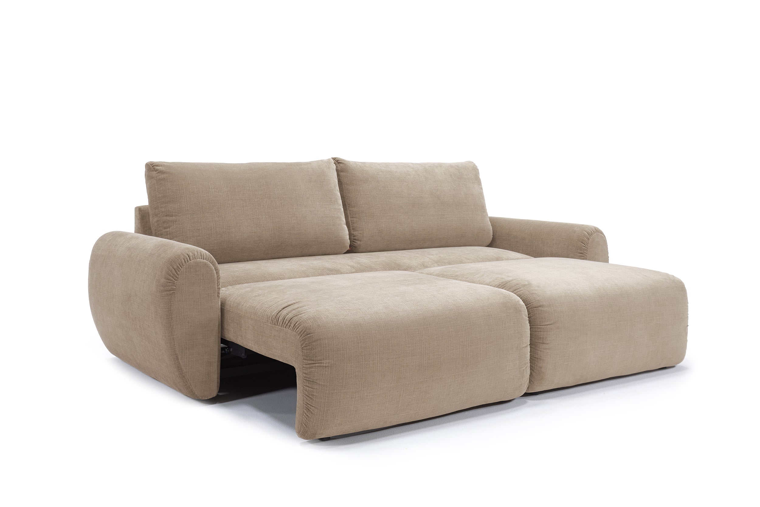 Norum Schlafsofa mit Curve-Armlehnen in 417 Esina Mocha präsentiert im Onlineshop von KAQTU Design AG. Bettsofa ist von Innovation Living