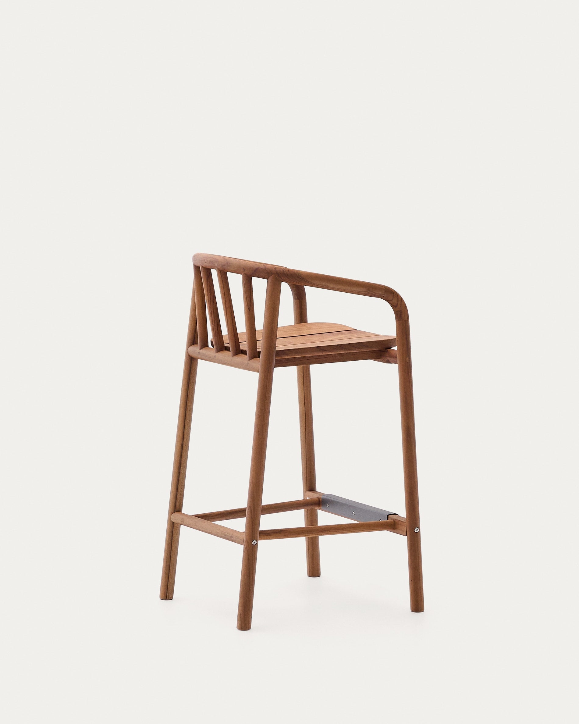 Eleganter Hocker aus FSC-Teakholz, 65 cm hoch, ideal für stilvolle und umweltbewusste Outdoor-Bereiche.