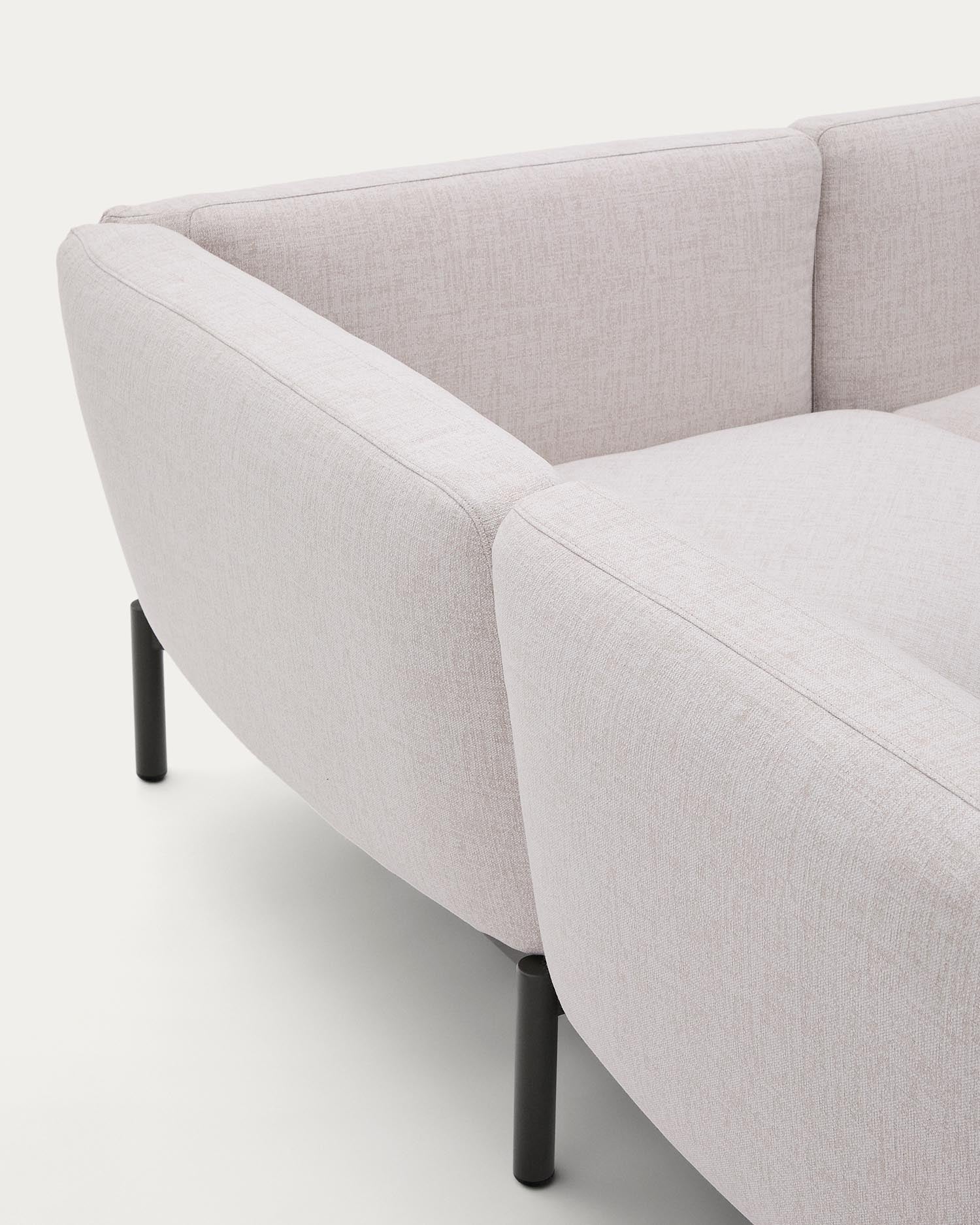 Gestalten Sie Ihre Terrasse mit dem modularen Outdoor-Ecksofa Sorells. 5 komfortable Sitzplätze, stilvolle beige Polsterung und robuste grüne Aluminiumstruktur.