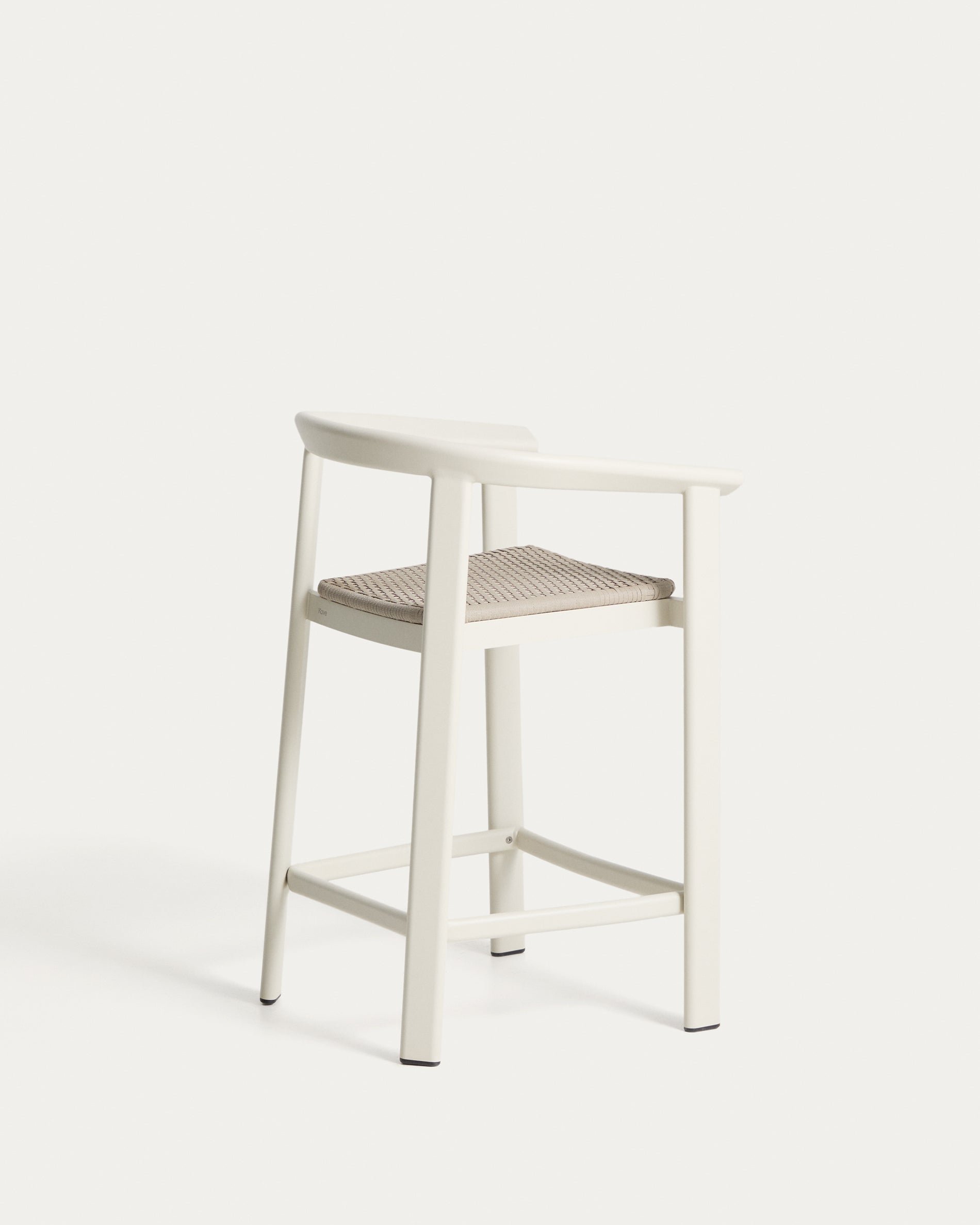 Hocker Erice aus Aluminium und ecrufarbenem Seil, 65 cm in Ecru präsentiert im Onlineshop von KAQTU Design AG. Hocker Outdoor ist von Kave Home