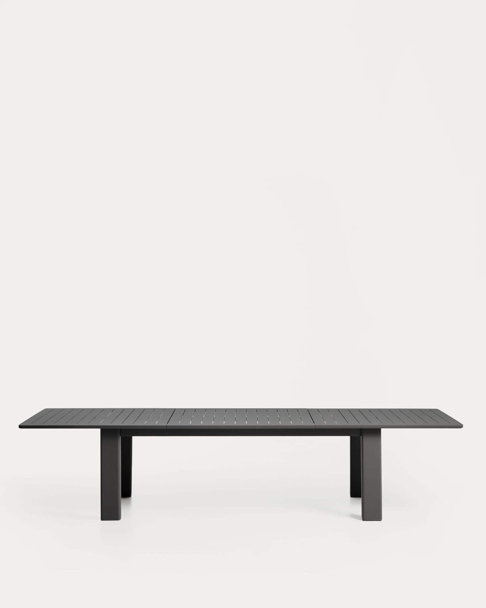 Moderner Gartentisch Livorno aus graphitgrauem Aluminium, ausziehbar von 233 auf 350 cm, perfekt für gesellige Zusammenkünfte im Freien.