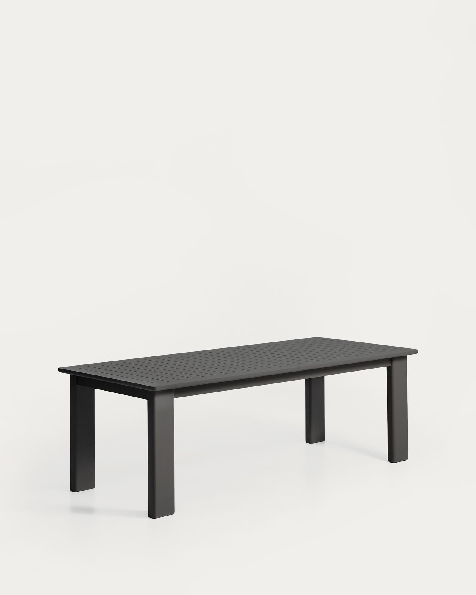 Moderner Gartentisch Livorno aus graphitgrauem Aluminium, ausziehbar von 233 auf 350 cm, perfekt für gesellige Zusammenkünfte im Freien.