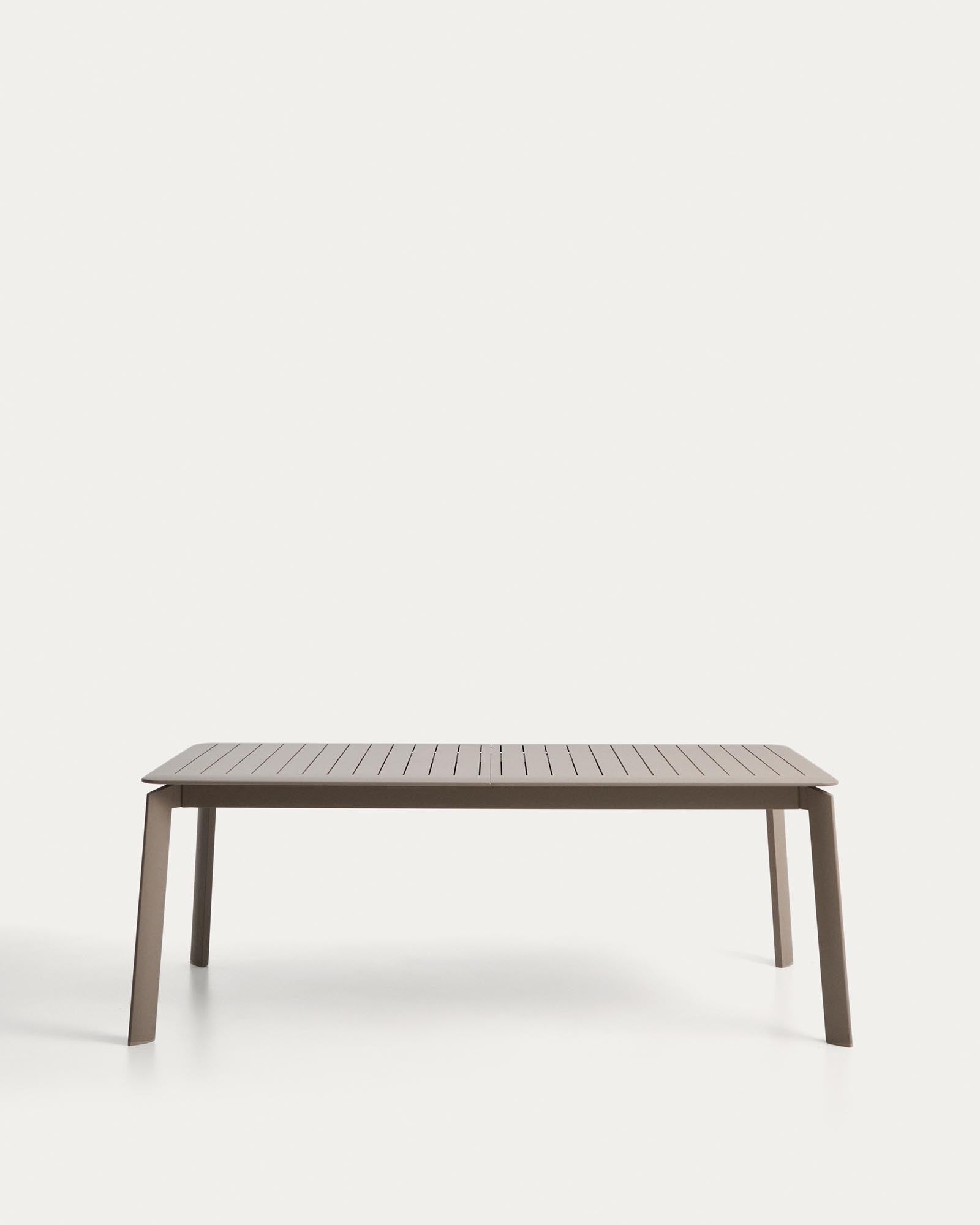 Ausziehbarer Aluminiumtisch Brela in Taupe, 205 (287) x 100 cm in Taupe präsentiert im Onlineshop von KAQTU Design AG. Gartentisch ist von Kave Home