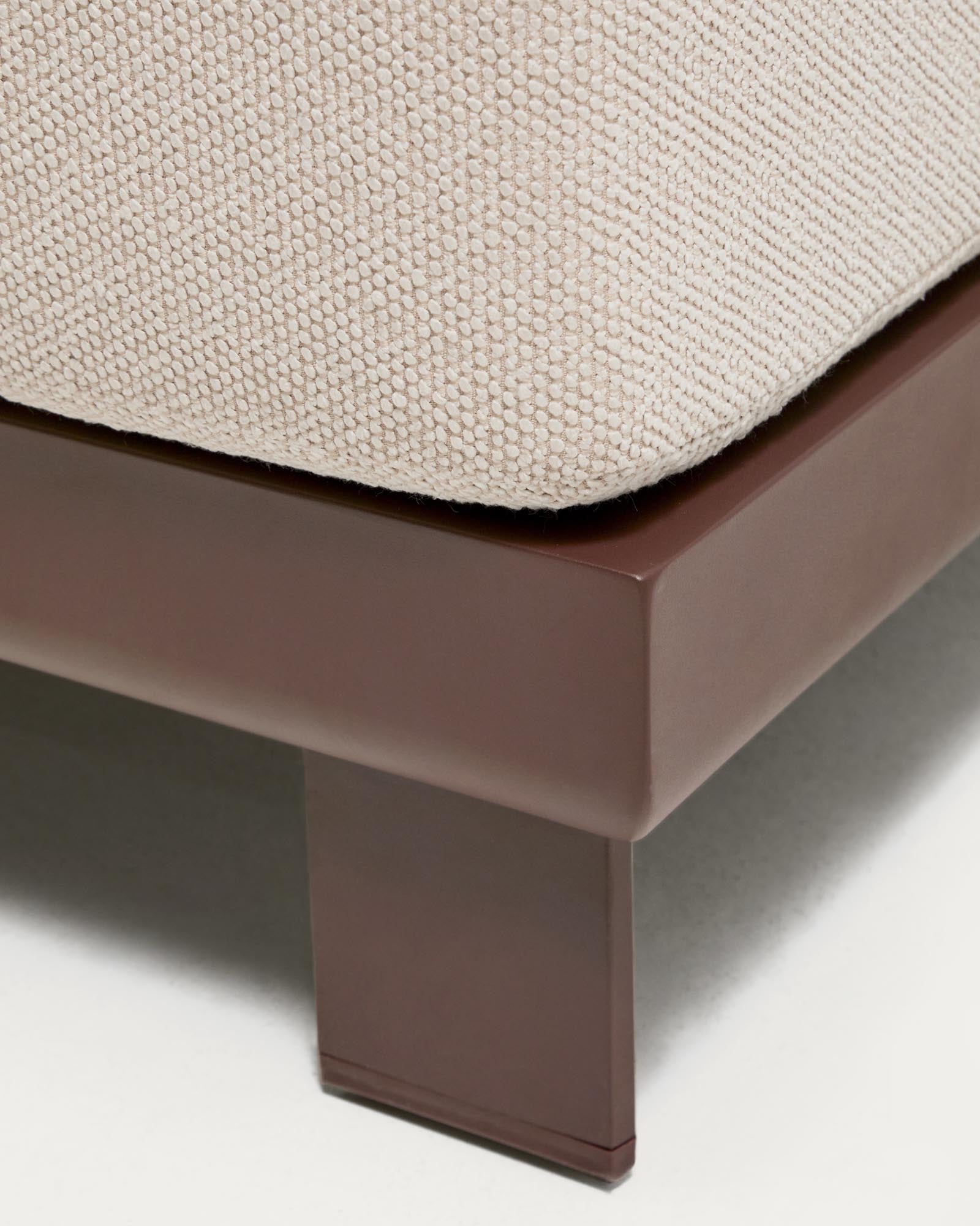 Modernes 3-Sitzer-Sofa Nerano aus langlebigem Aluminium in ansprechendem Braun, perfekt für entspannte Stunden im Freien.