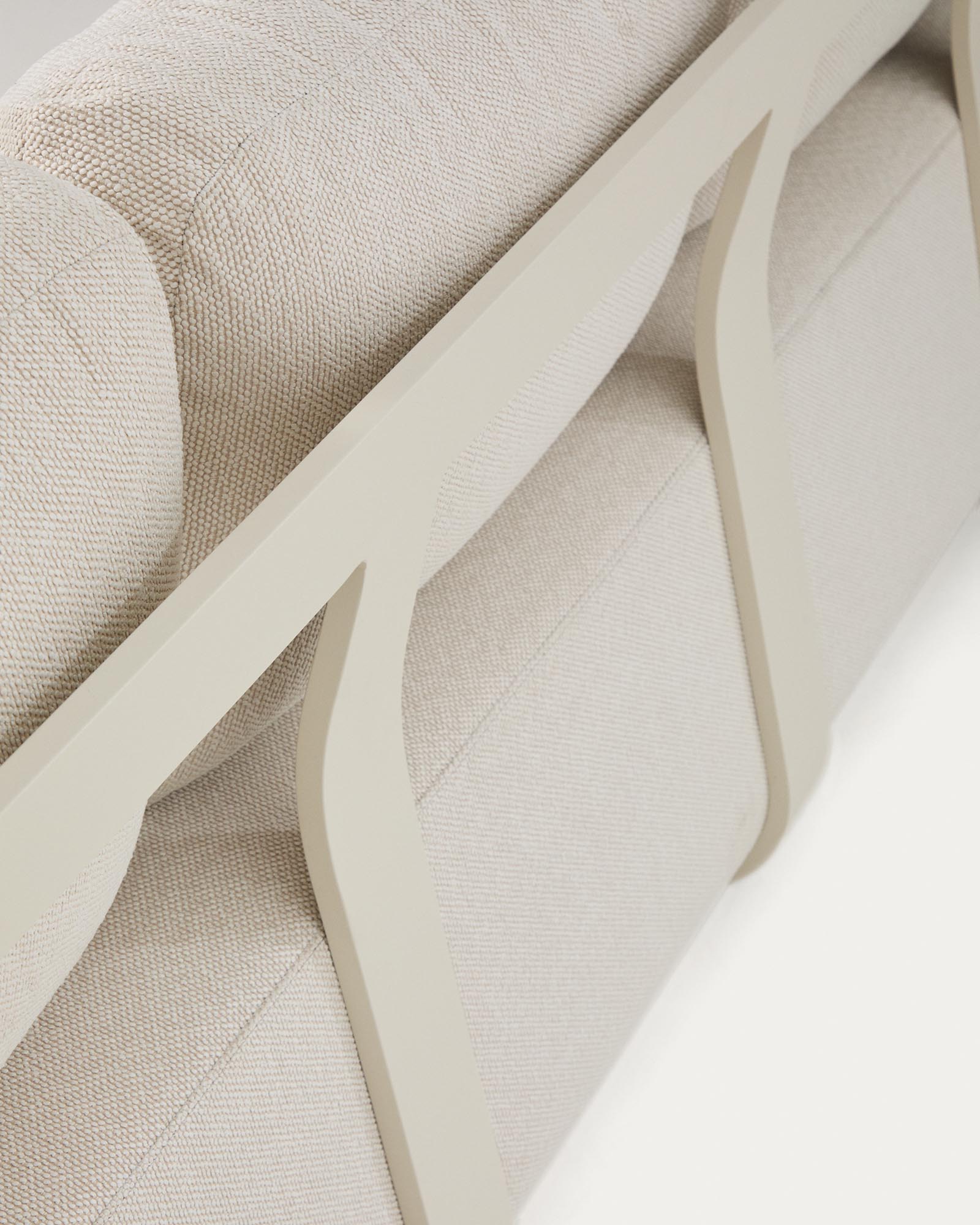 Modernes Lounge-Sofa Tamaris in Ecru, 3-Sitzer aus langlebigem Aluminium, perfekt für gemütliche Stunden im Freien.