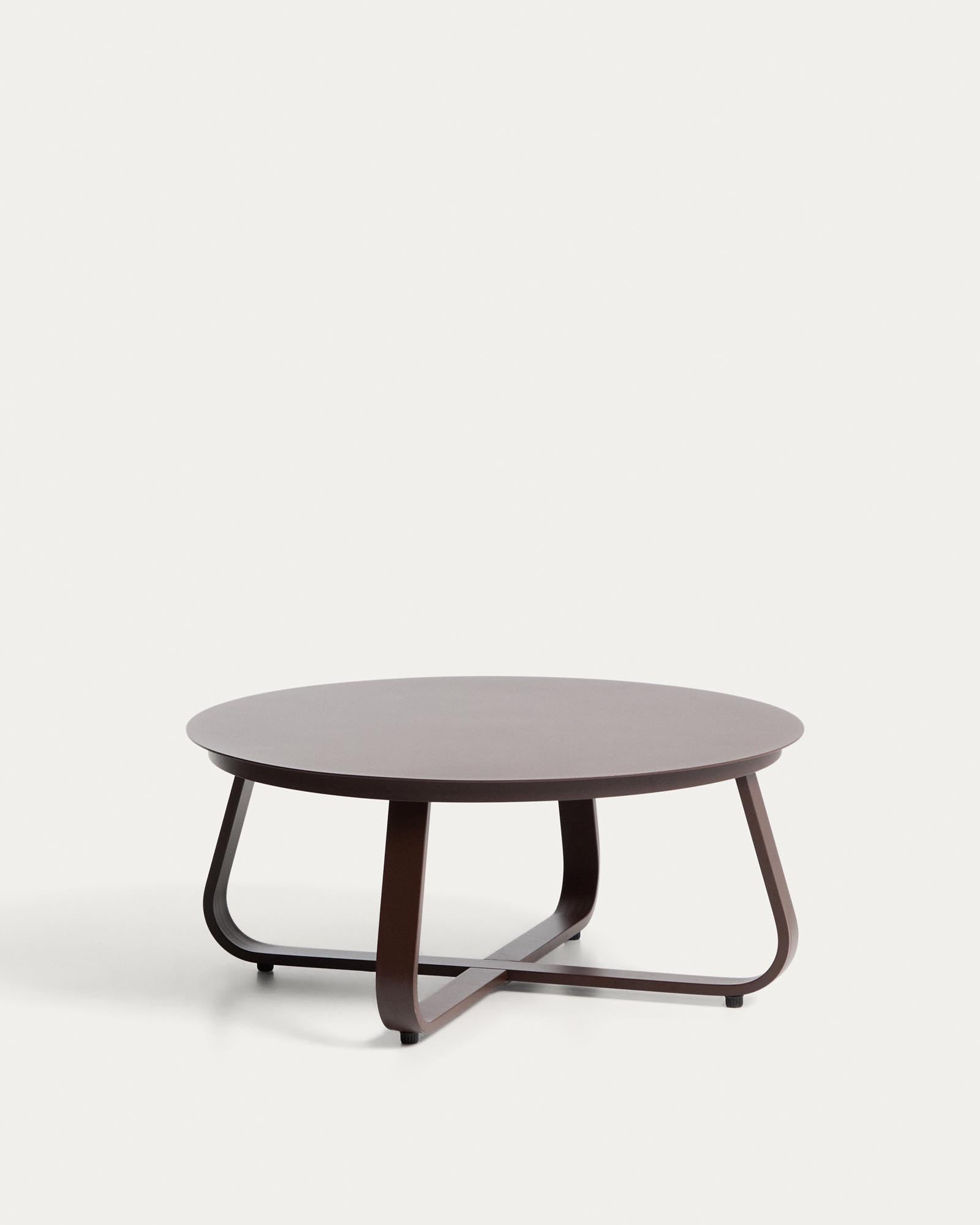 Outdoor Couchtisch Tamaris aus Aluminium in Braun Ø 80 cm in Braun präsentiert im Onlineshop von KAQTU Design AG. Loungetisch ist von Kave Home