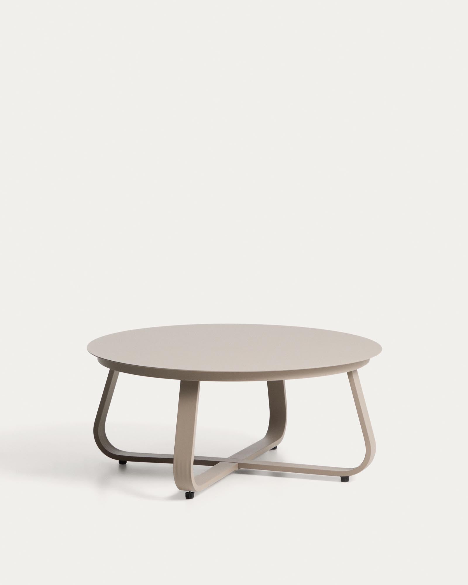 Outdoor Couchtisch Tamaris aus Aluminium in Taupe Ø 80 cm in Taupe präsentiert im Onlineshop von KAQTU Design AG. Loungetisch ist von Kave Home
