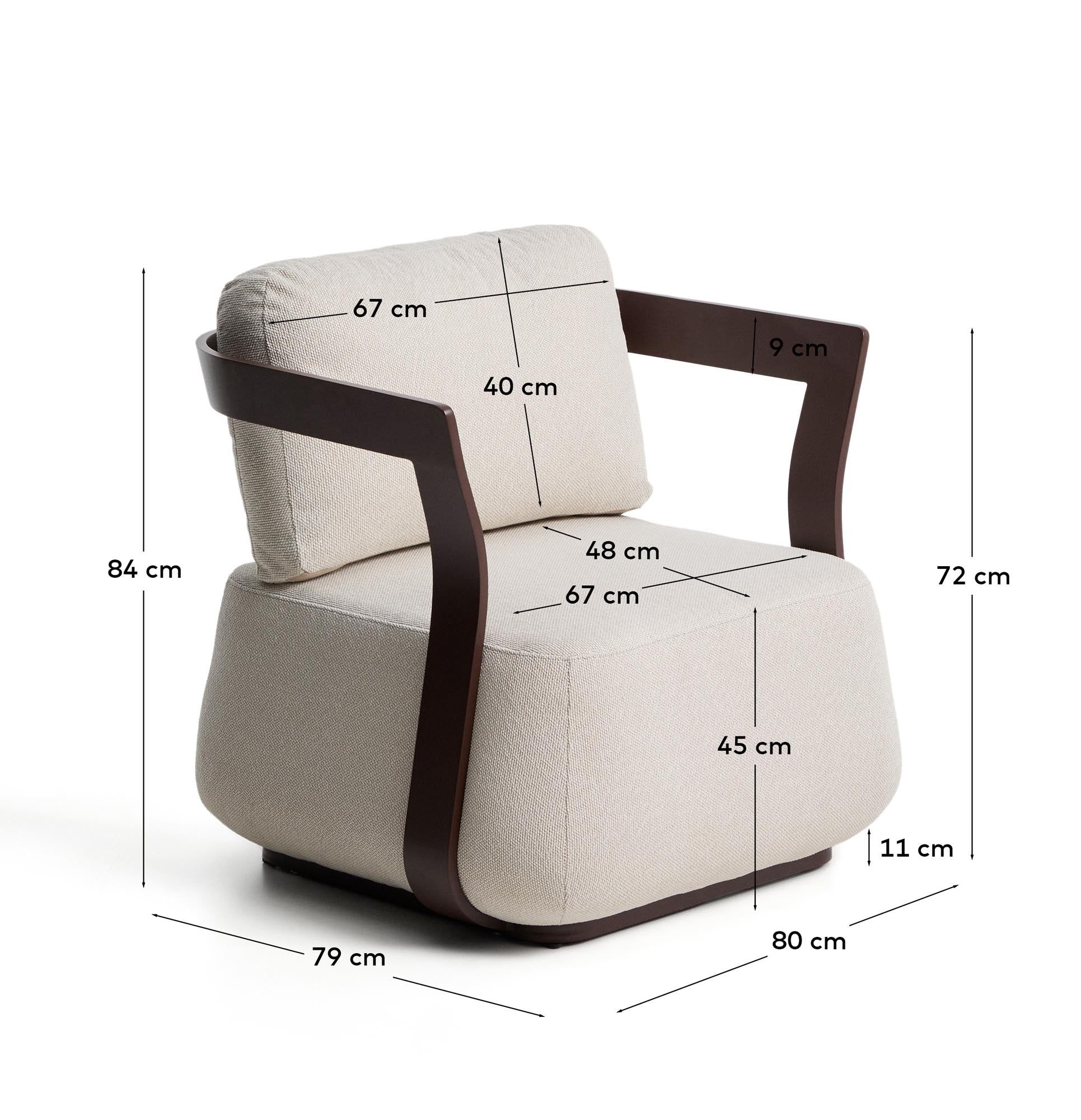 Stylischer Outdoor-Sessel Tamaris aus leichtem Aluminium in ansprechendem Braun, perfekt für gemütliche Momente im Freien.