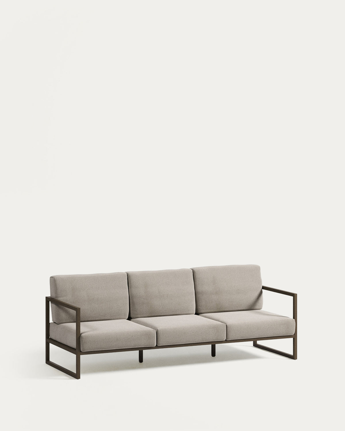 Comova 3-Sitzer Sofa 100% outdoor hellgrau und Aluminium grün 222 cm in Grau präsentiert im Onlineshop von KAQTU Design AG. Lounge Sofa ist von Kave Home