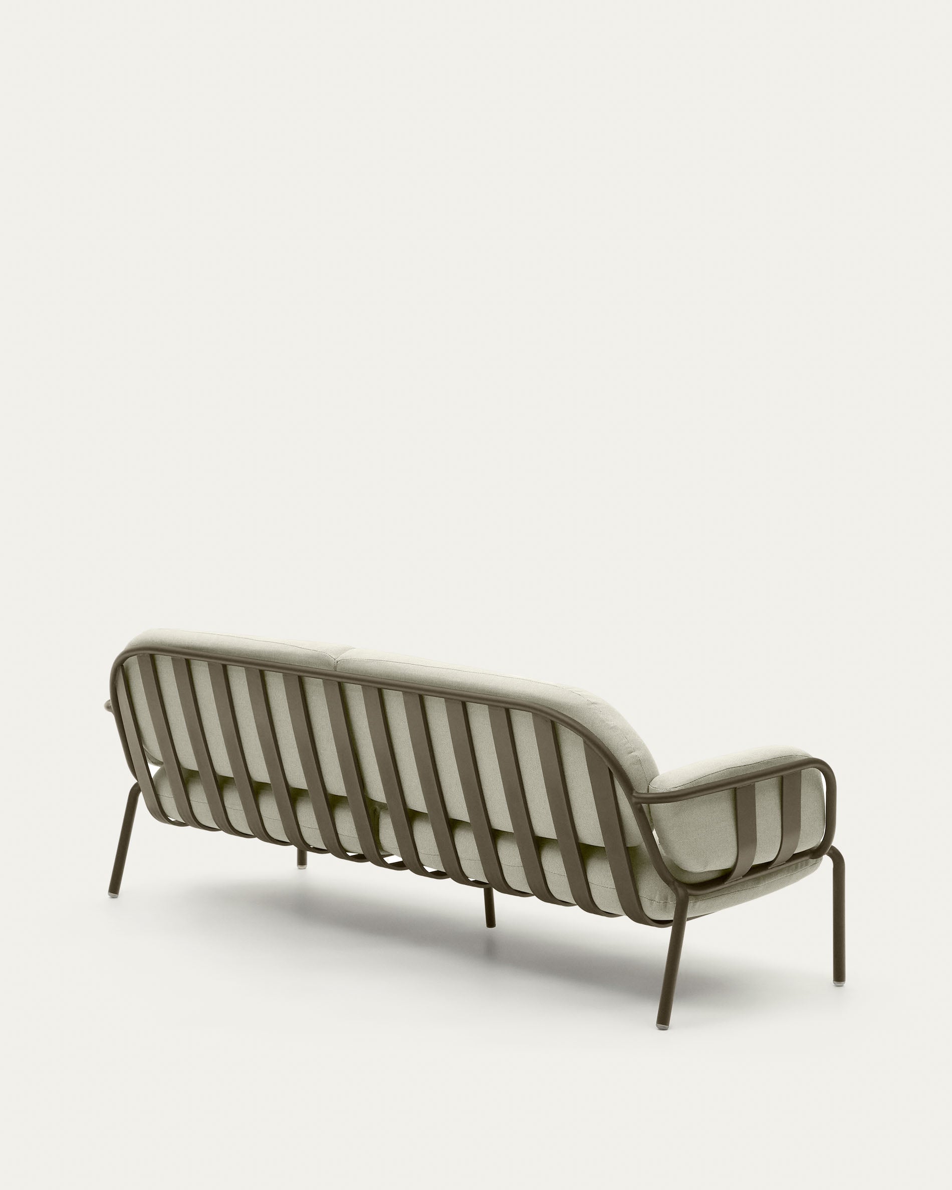 Stilvolles 3-Sitzer-Gartensofa aus grünem Aluminium, 225 cm, perfekt für zeitgemässe und gemütliche Outdoor-Bereiche.