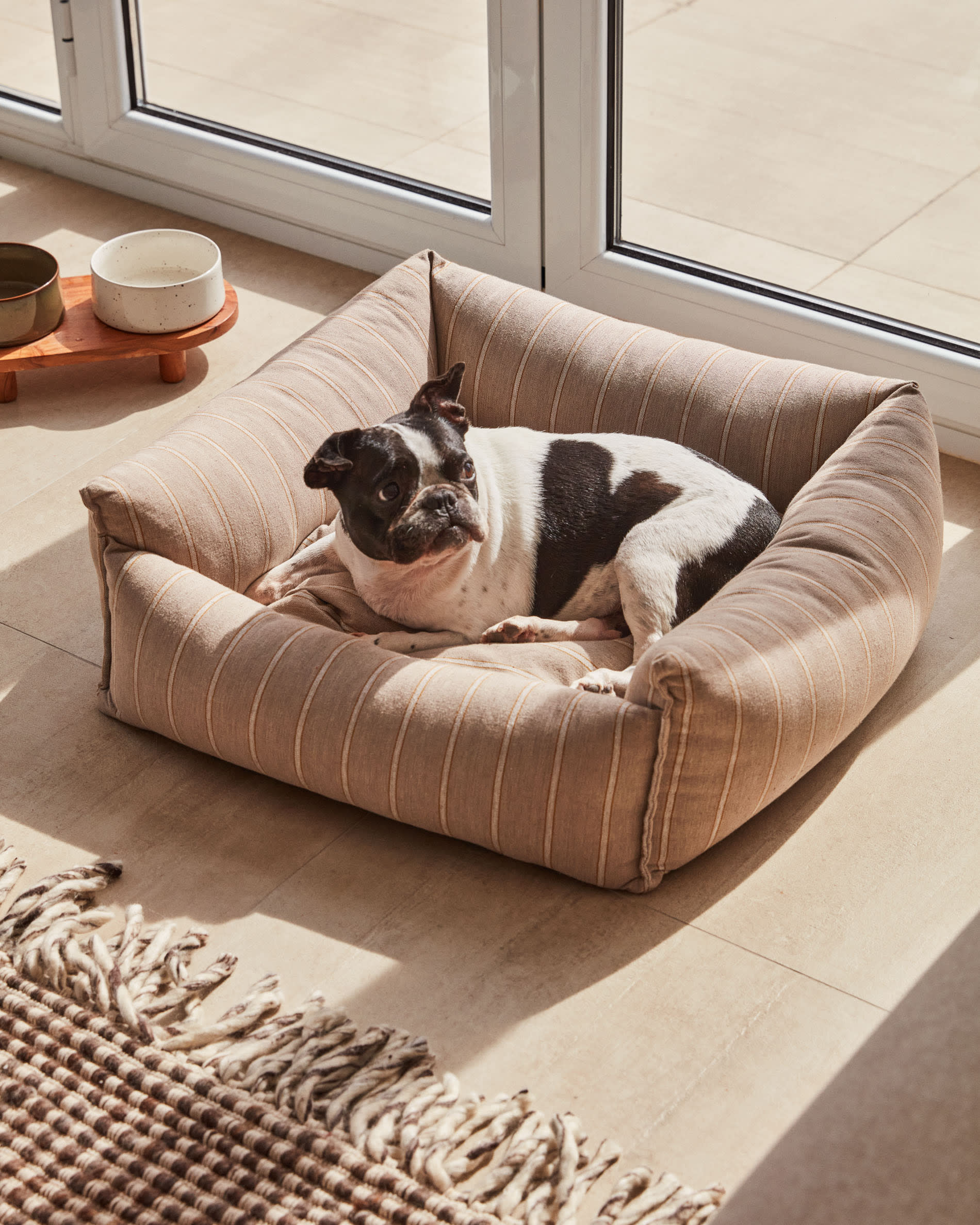 Das Dumbi Set aus 2 weißen Keramiknäpfen (Ø 14 cm) vereint Eleganz und Funktionalität für die Fütterung kleiner bis mittelgroßer Haustiere.