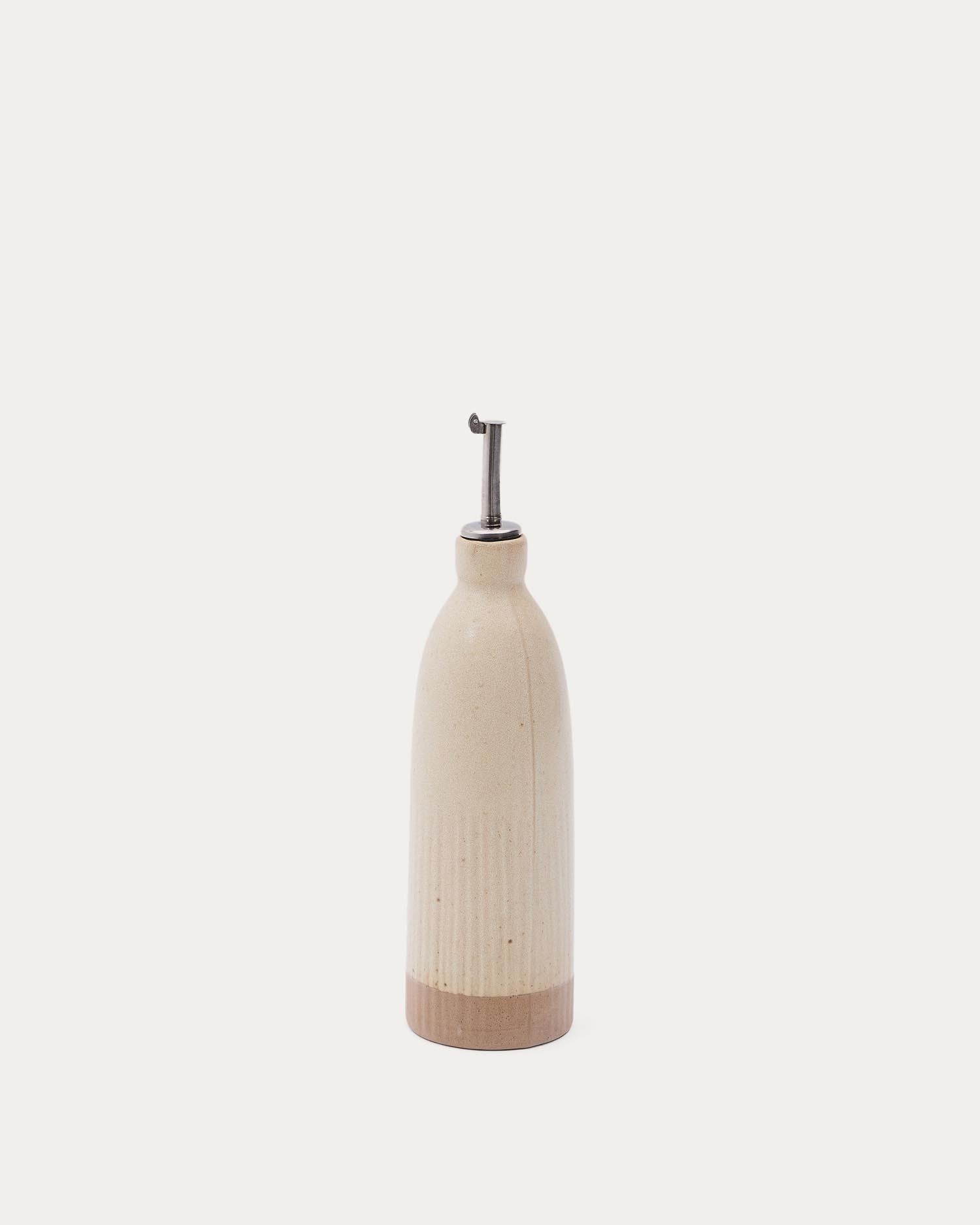 Ölflasche Zunel aus Keramik in Beige in Beige präsentiert im Onlineshop von KAQTU Design AG. Öl & Essig ist von Kave Home
