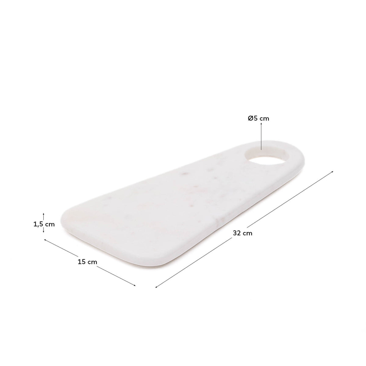 Servierbrett Zera aus weissem Marmor in Weiss präsentiert im Onlineshop von KAQTU Design AG. Schneidbrett ist von Kave Home