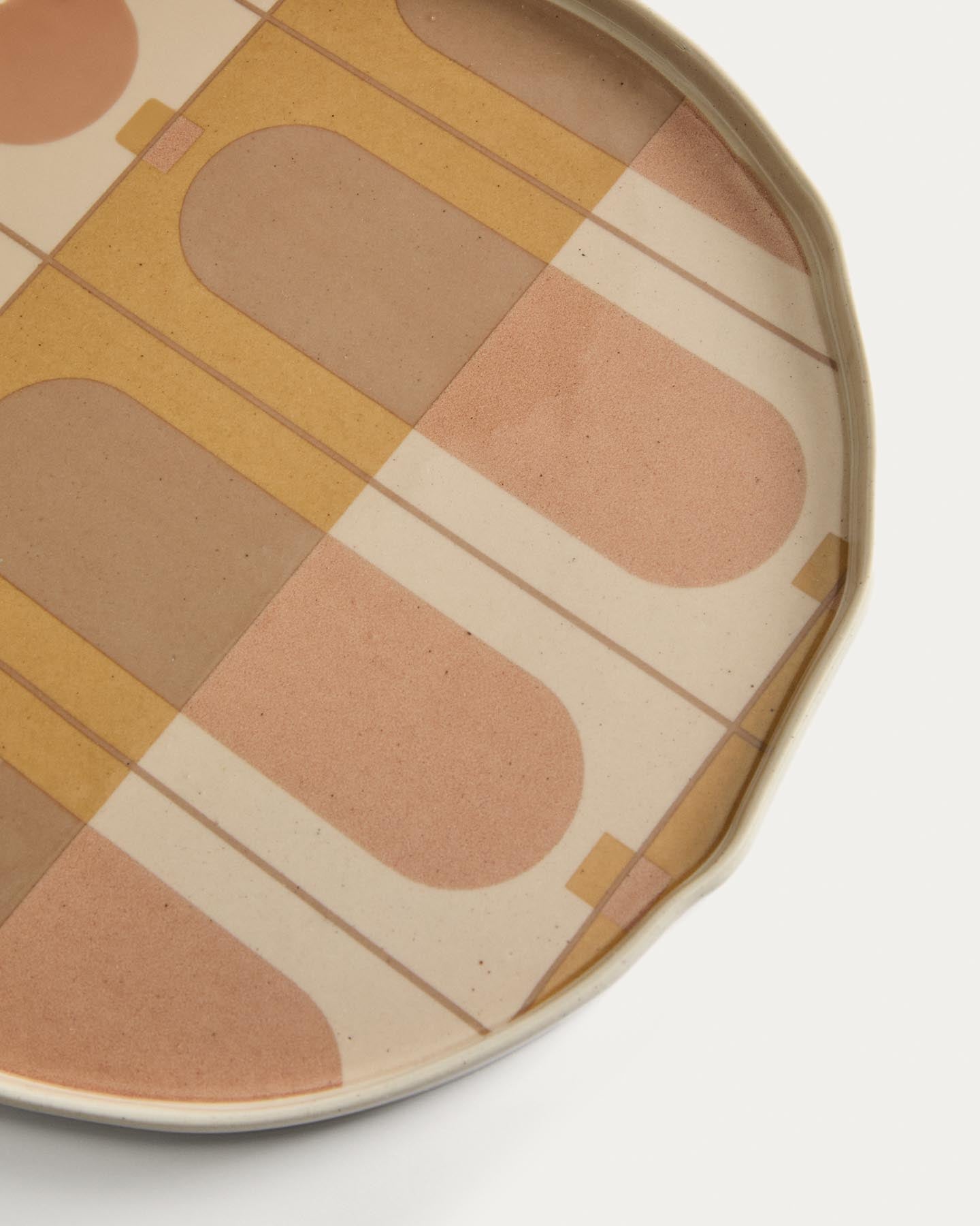 Speiseteller Julnet aus beigefarbener Keramik in Beige präsentiert im Onlineshop von KAQTU Design AG. Teller ist von Kave Home