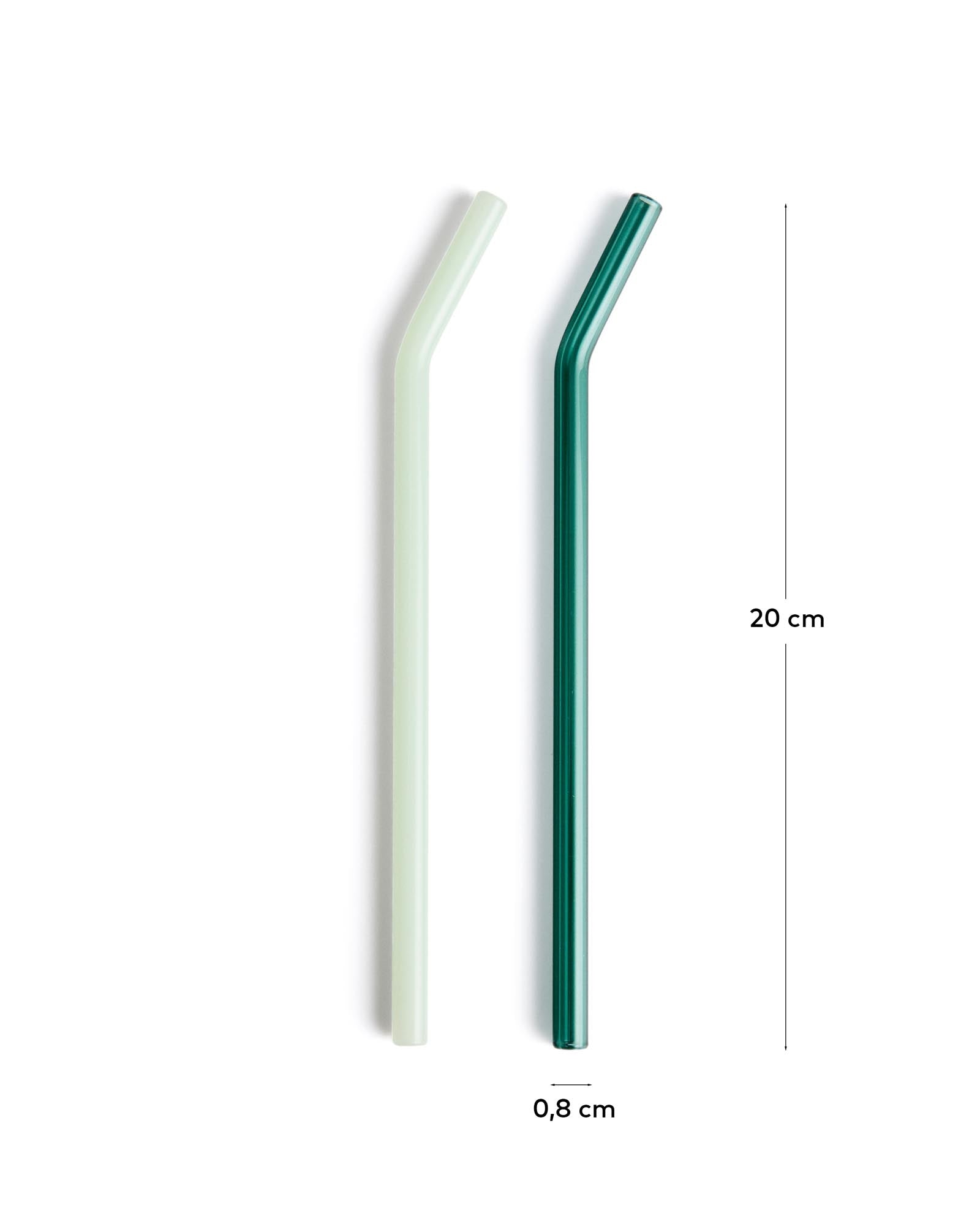Stilvolles Set mit 6 langlebigen Glas-Trinkhalmen, 10,5 cm, ideal für umweltbewusste Getränke und festliche Anlässe.