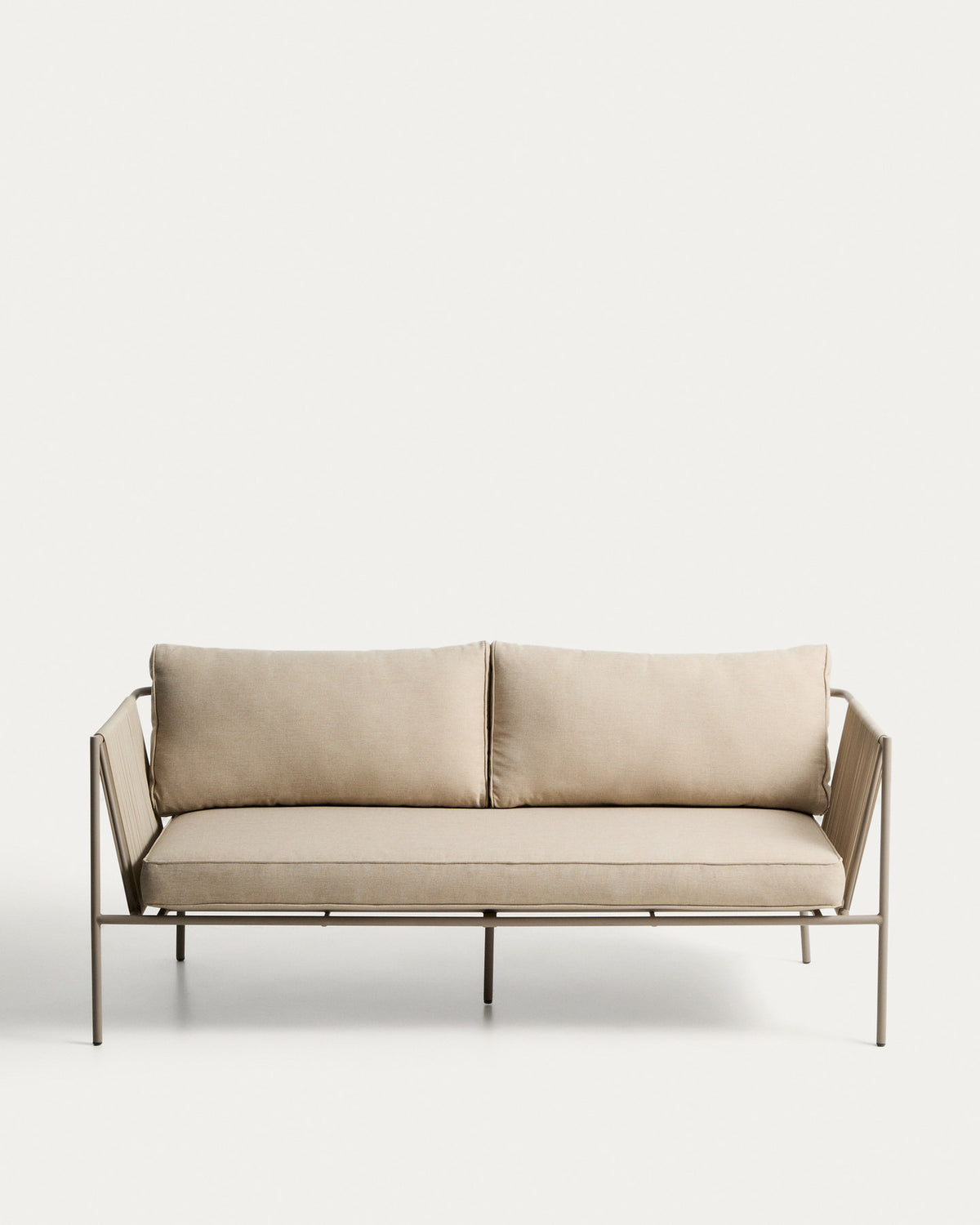 2-Sitzer-Outdoor-Sofa Zivia aus écrufarbenem Seil und taupefarben verzinktem Stahl 178 cm in Taupe, Beige, Ecru präsentiert im Onlineshop von KAQTU Design AG. Lounge Sofa ist von Kave Home