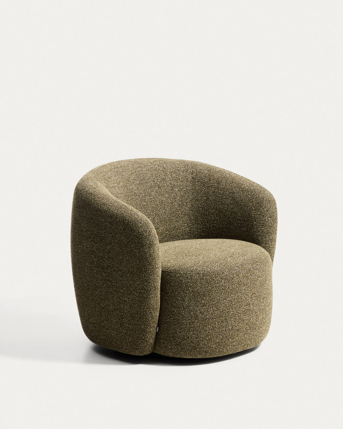 Drehsessel Odenia mit olivgrünem Micro-Bouclé in Grün präsentiert im Onlineshop von KAQTU Design AG. Drehsessel ist von Kave Home