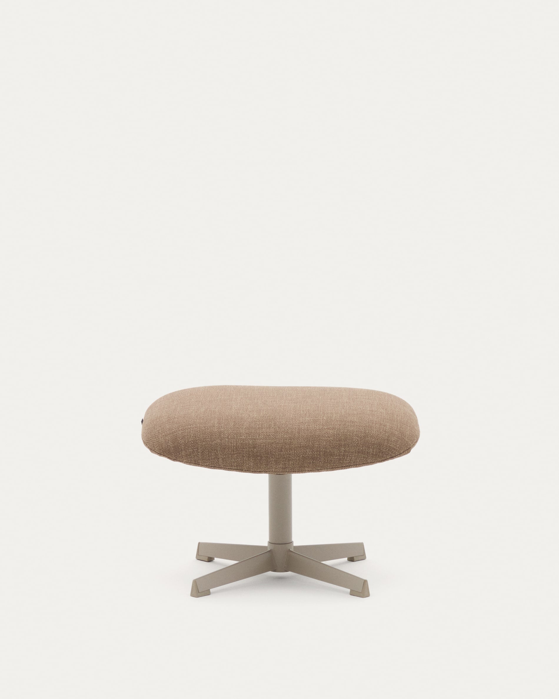 Elegante Fussstütze Jaspe aus FSC-zertifiziertem Holz in Hellbraun mit grauer Metalloberfläche, perfekt für modernes und nachhaltiges Design.