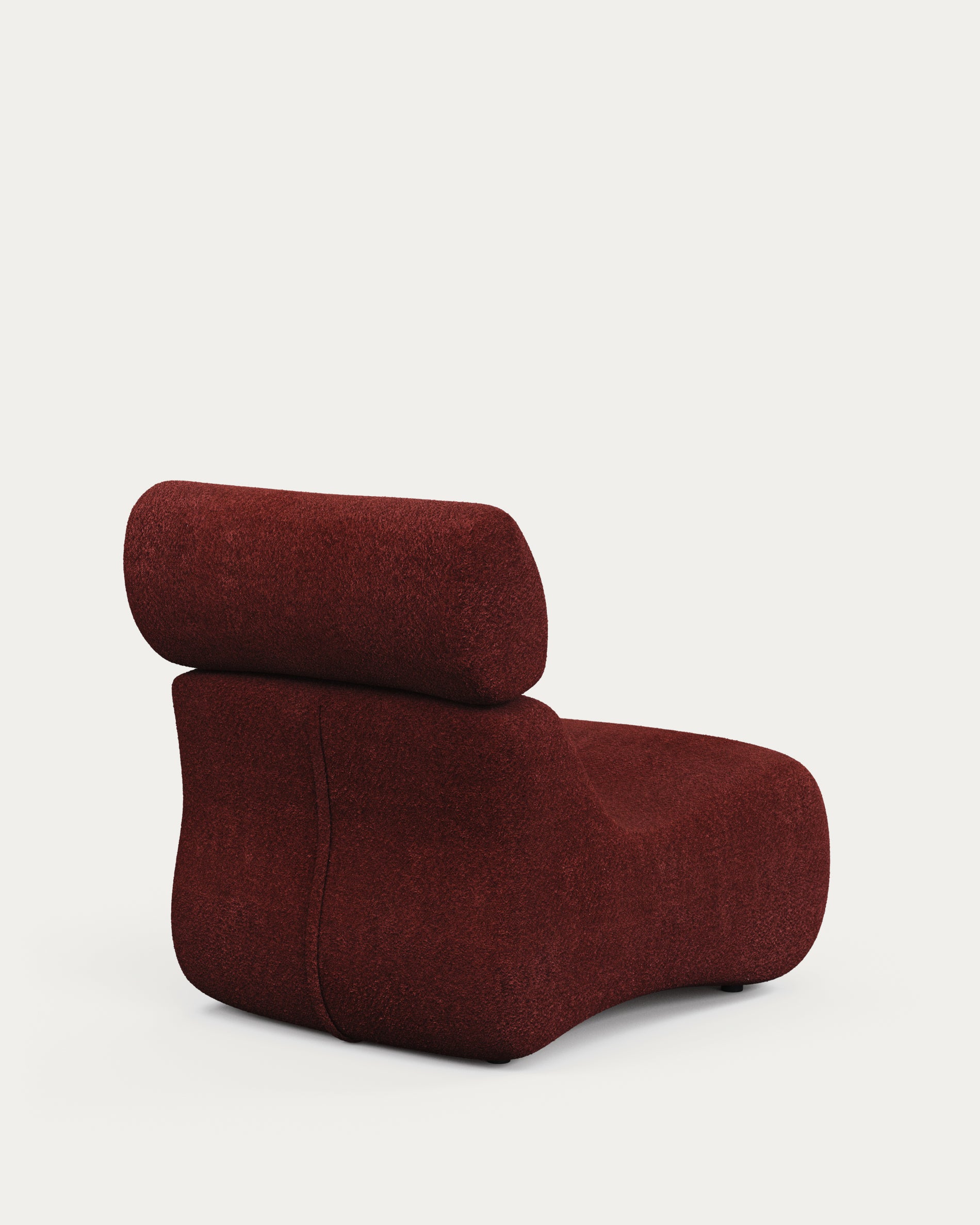 Sessel Club aus bordeauxfarbenem Bouclé in präsentiert im Onlineshop von KAQTU Design AG. Sessel ist von Kave Home