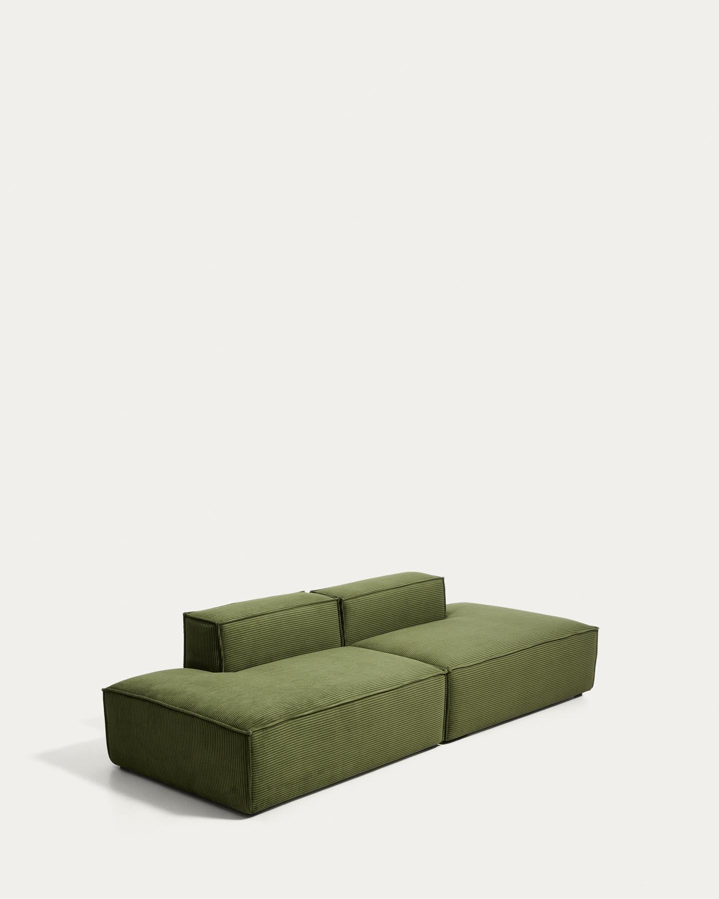 3-Sitzer-Sofa Blok in grobem grünem Cord, 290 cm, FSC Mix Credit in Grün präsentiert im Onlineshop von KAQTU Design AG. 3er Sofa ist von Kave Home