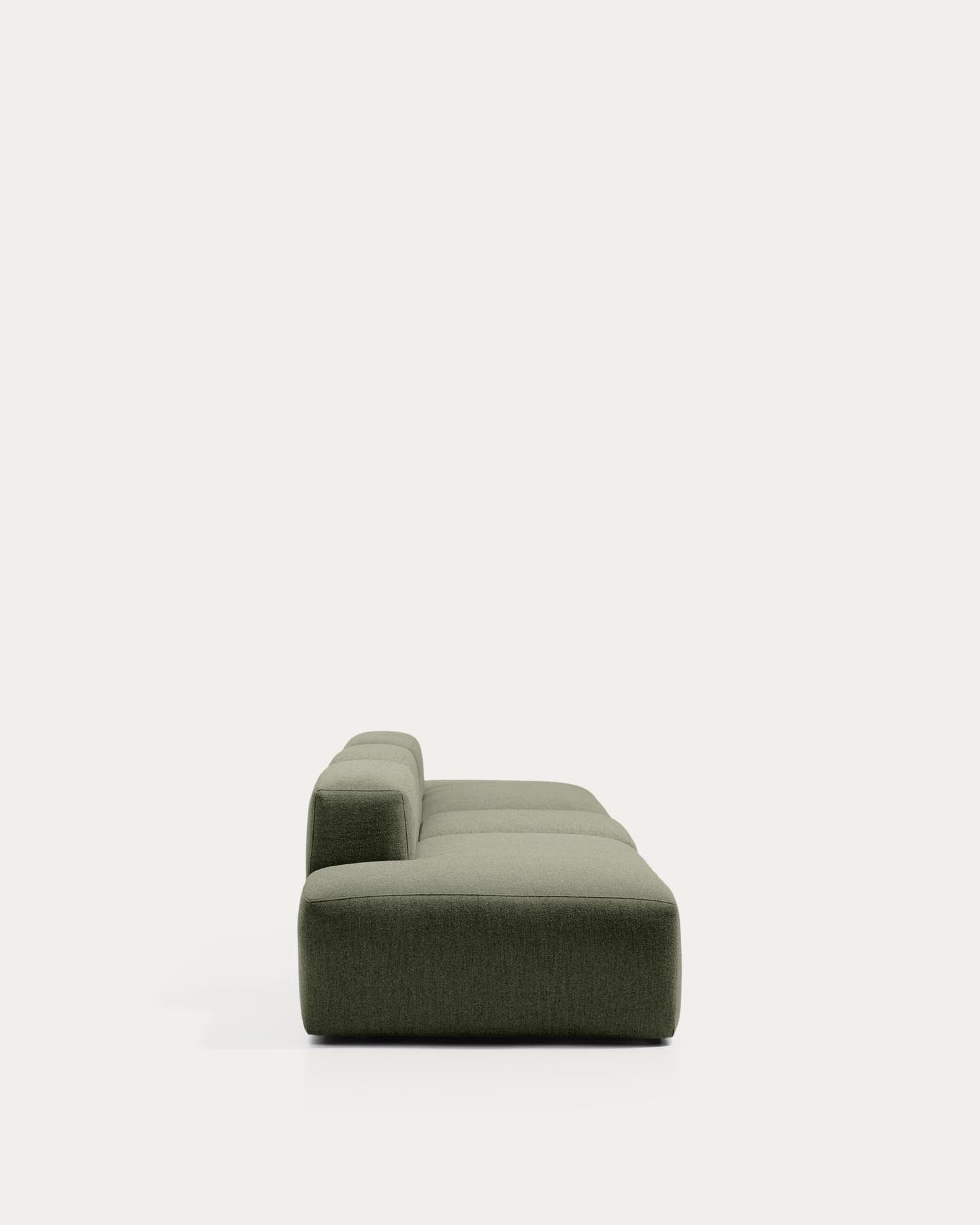 4-Sitzer-Sofa Blok in moosgrüner Chenille, 380 cm, FSC Mix Credit in Grün präsentiert im Onlineshop von KAQTU Design AG. 4er Sofa ist von Kave Home