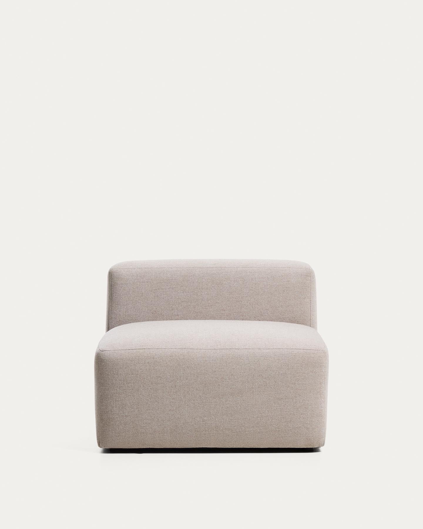 Sessel Blok in beiger Chenille, 90 cm, FSC Mix Credit in Beige präsentiert im Onlineshop von KAQTU Design AG. Pouf ist von Kave Home